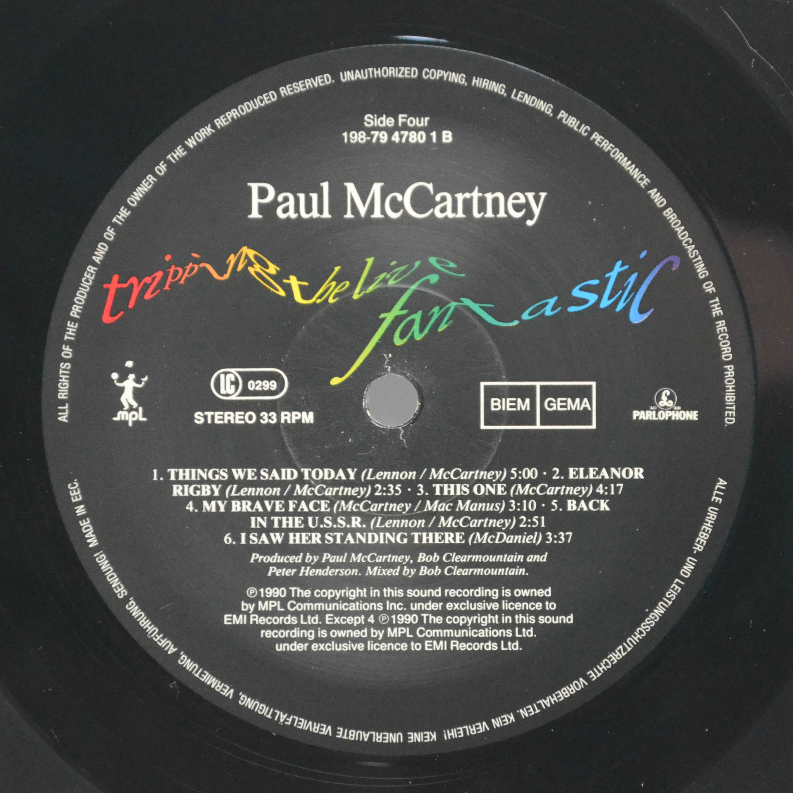 Paul McCartney — Tripping The Live Fantastic (3LP), 1990