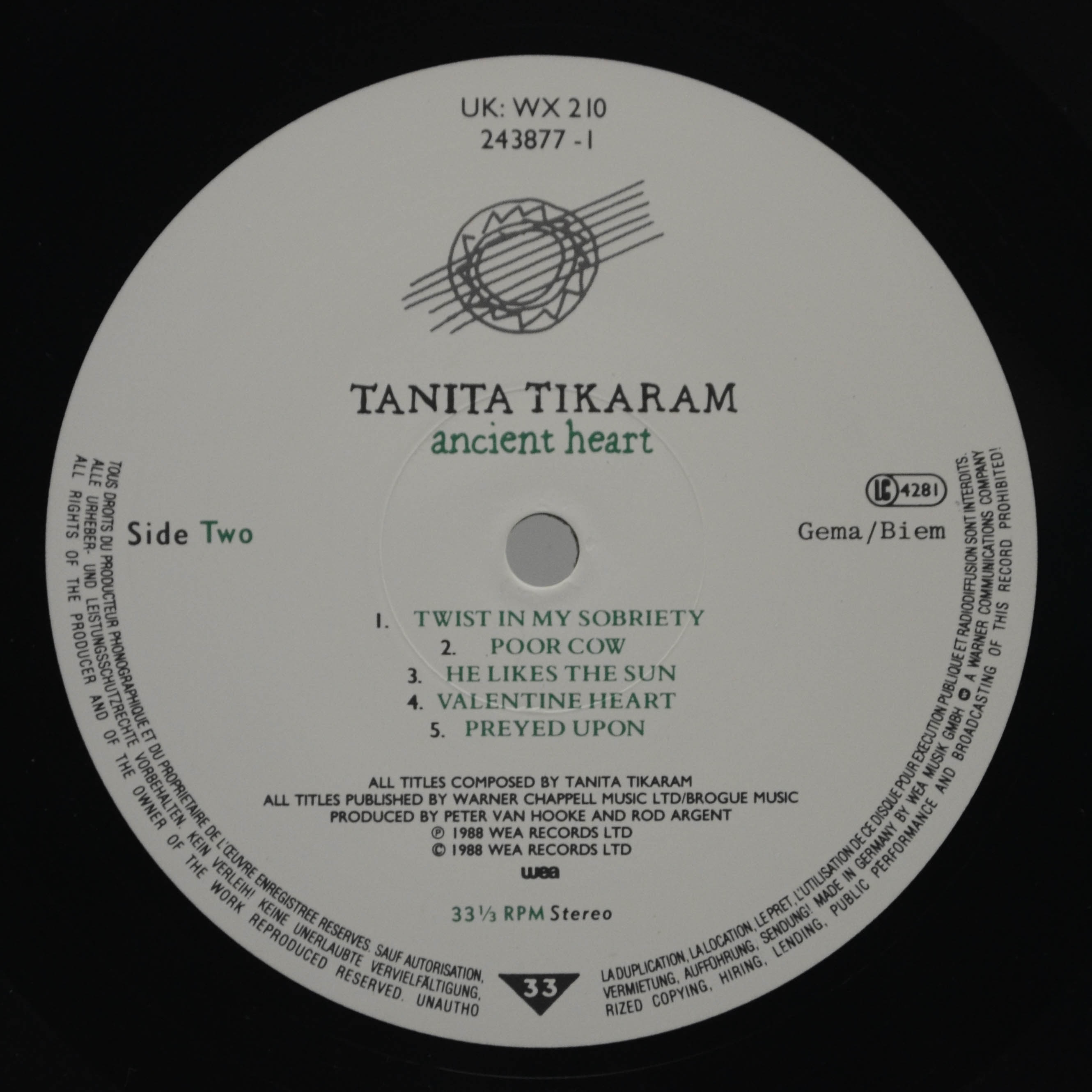 Tanita Tikaram — Ancient Heart, 1988