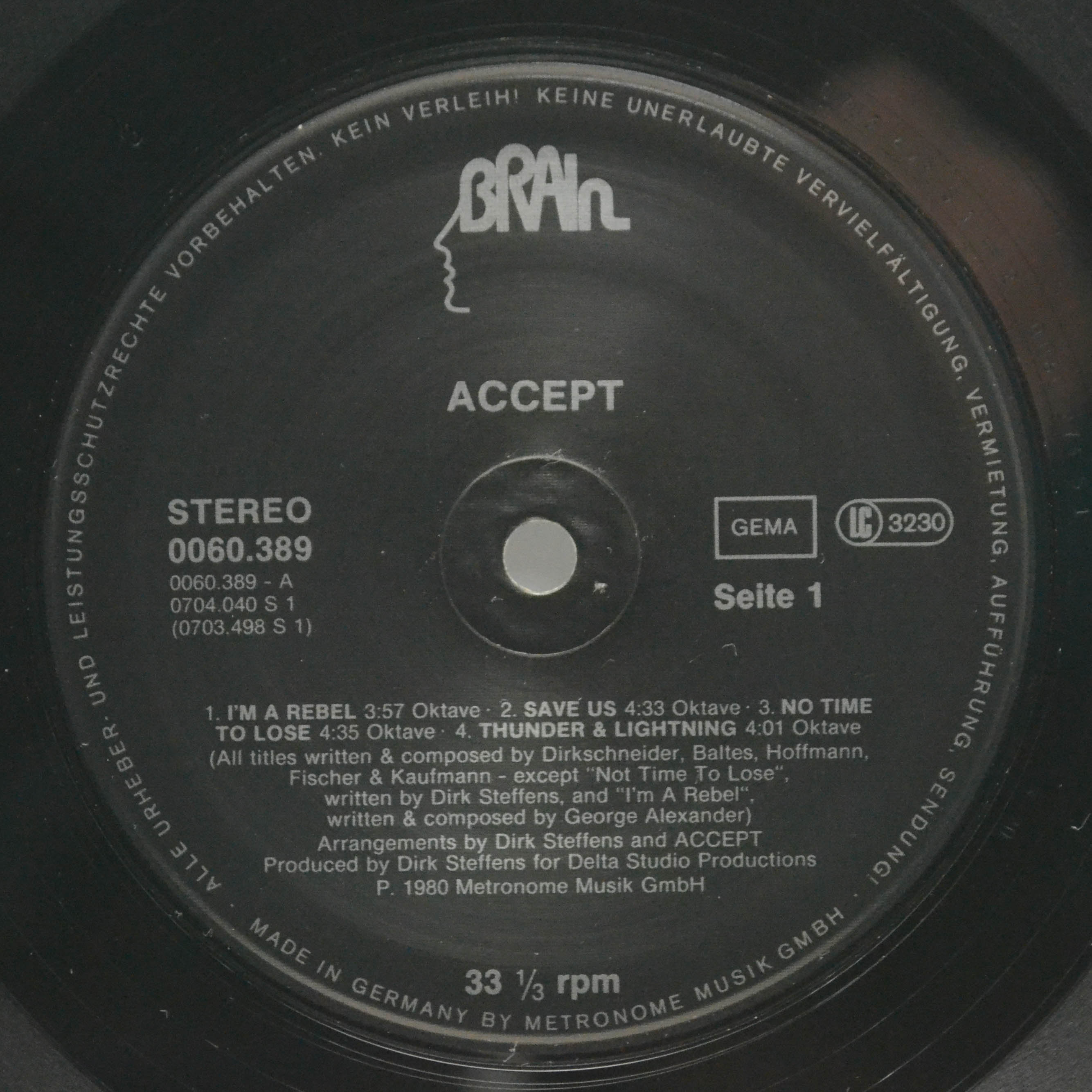 Виниловая пластинка Accept — Accept (Germany), 1980
