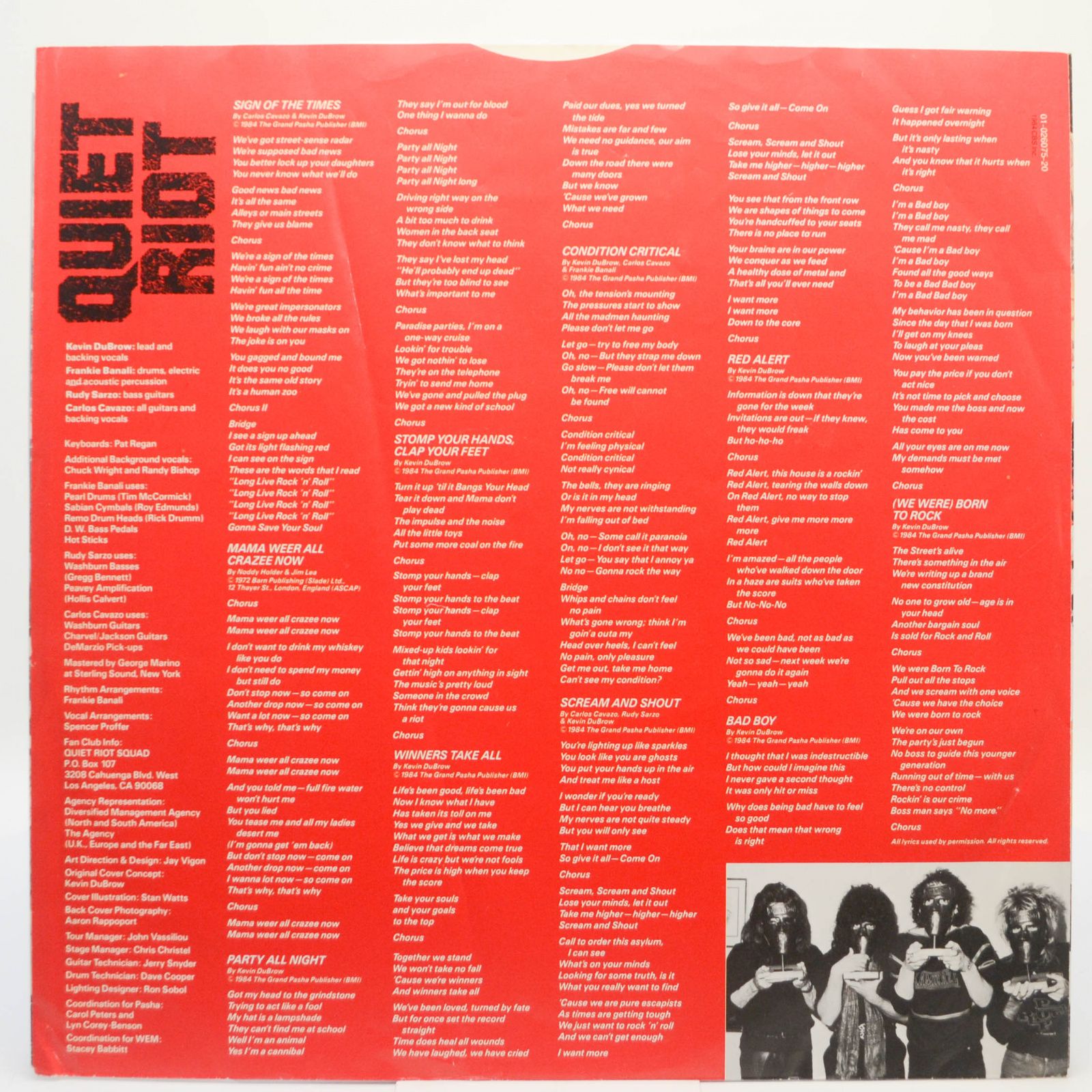 Виниловая пластинка Quiet Riot — Condition Critical, 1984