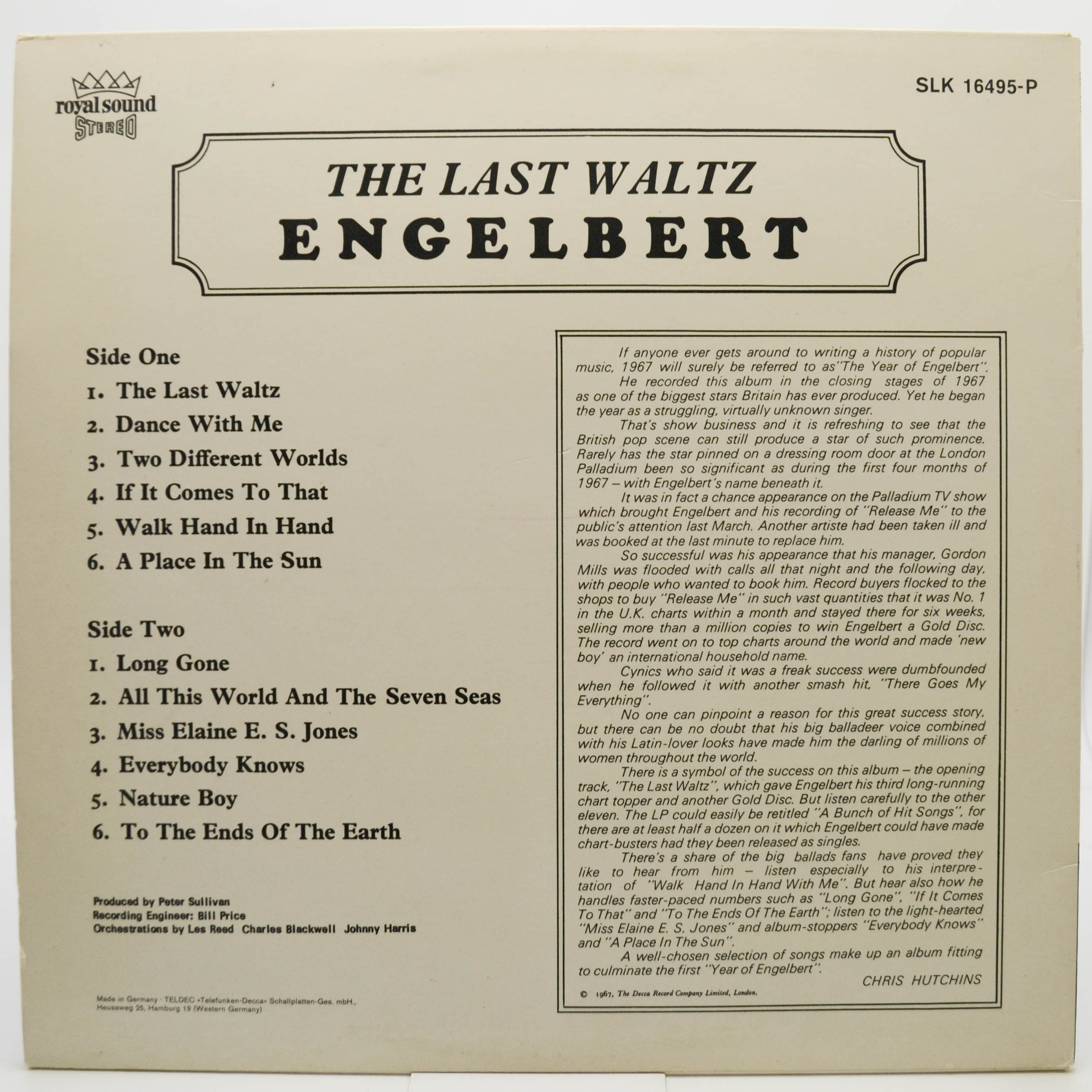Engelbert Humperdinck — The Last Waltz, 1967