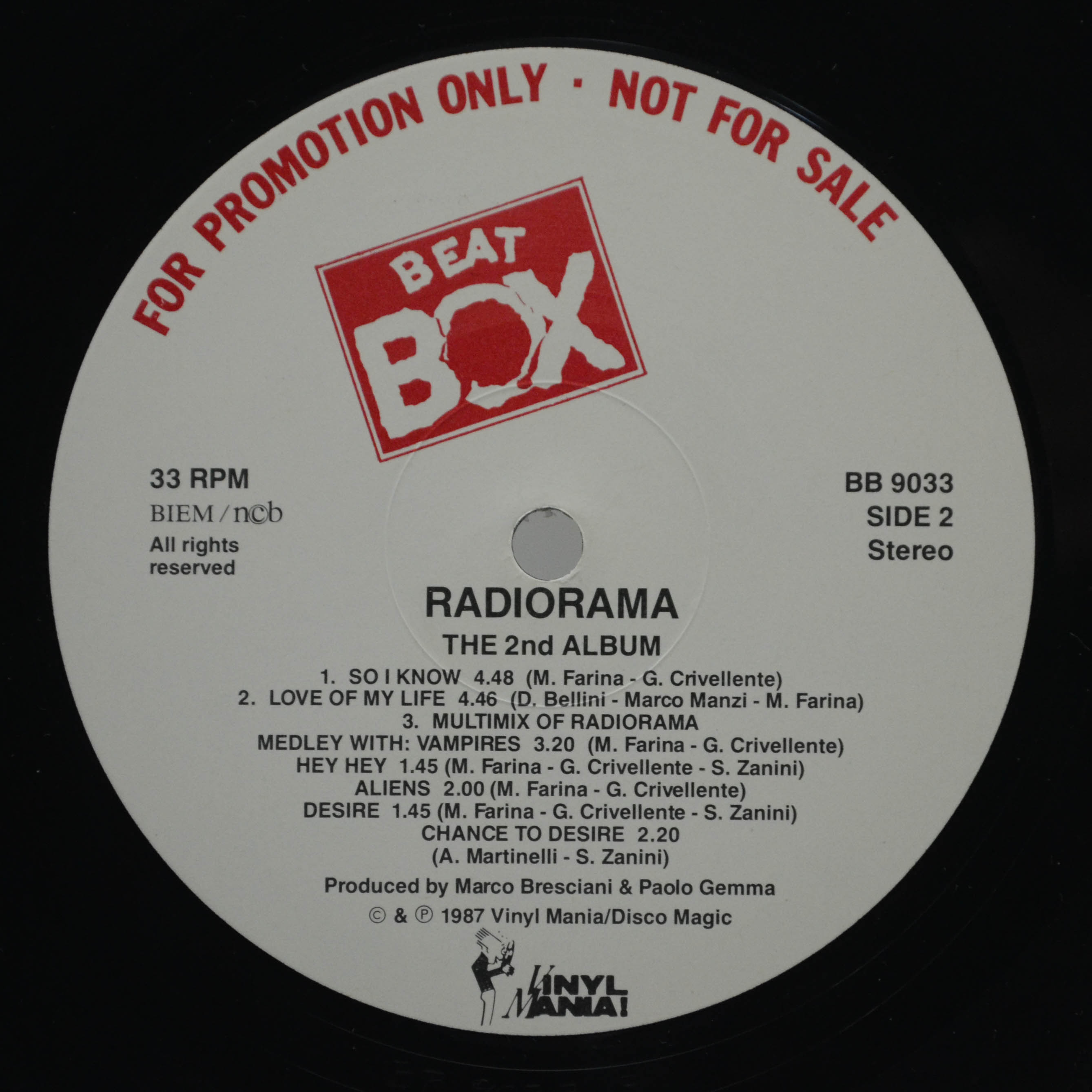 Виниловая пластинка Radiorama — The 2nd Album, 1987