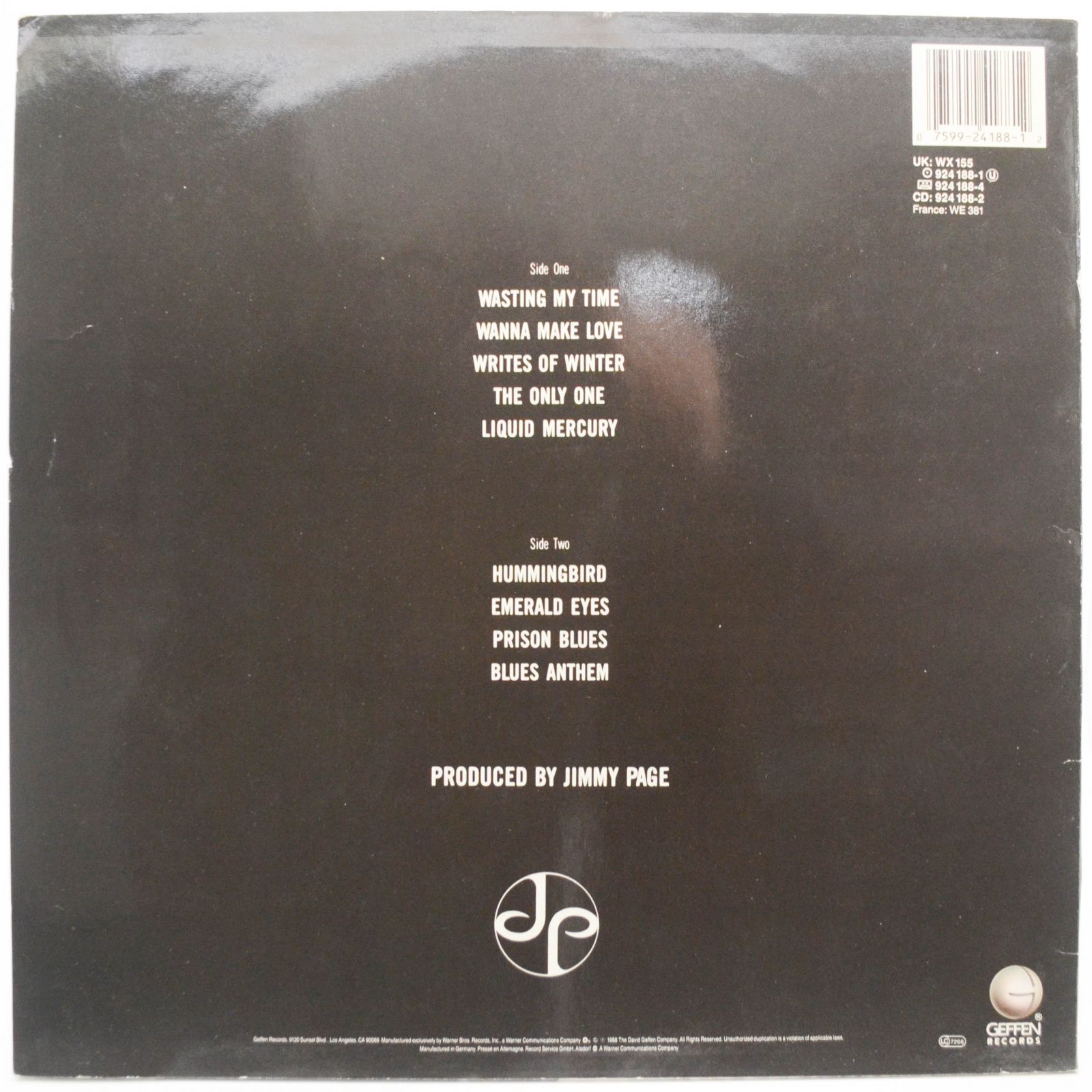 Виниловая пластинка Jimmy Page — Outrider, 1988