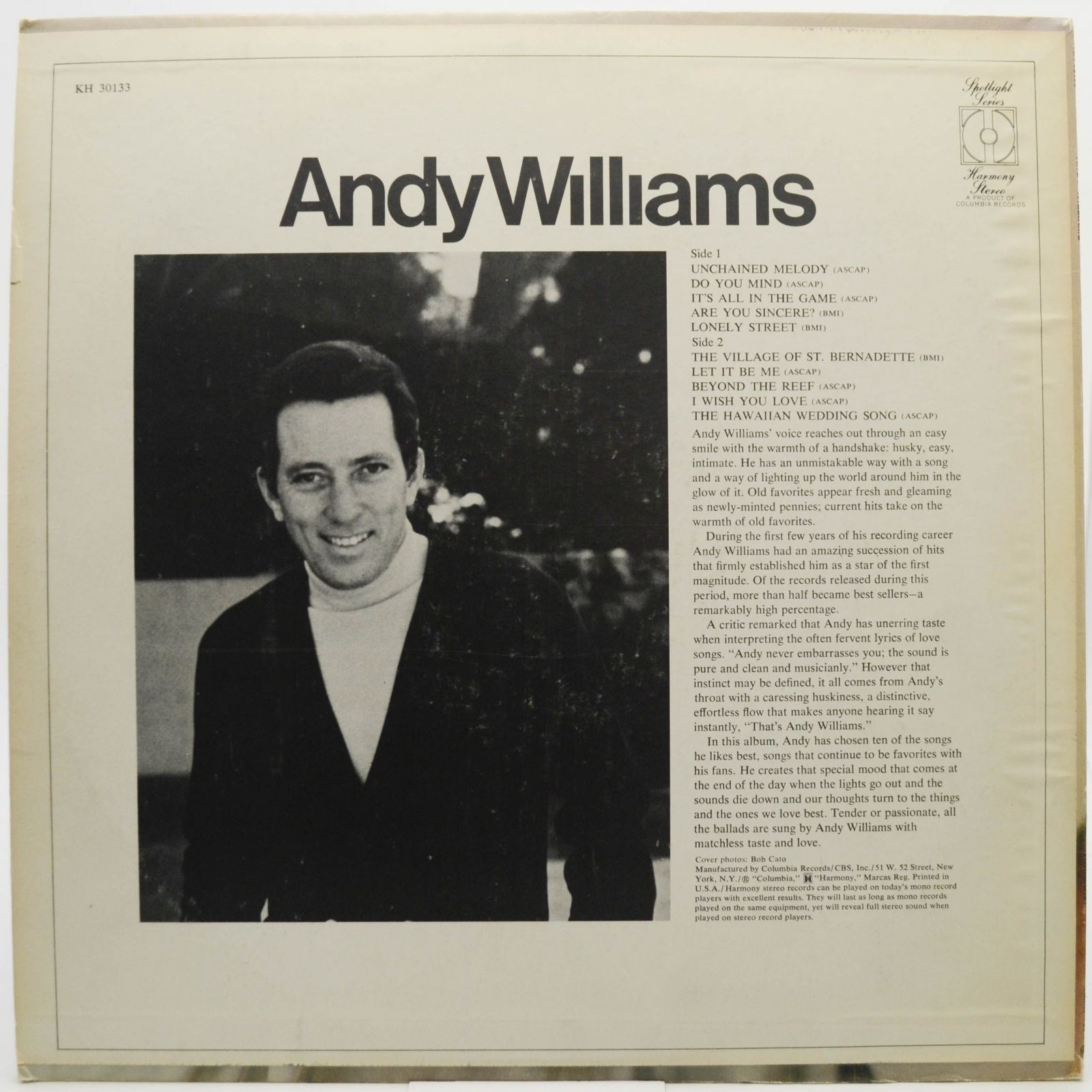 Виниловая пластинка Andy Williams — Andy Williams (1-st, USA), 1970
