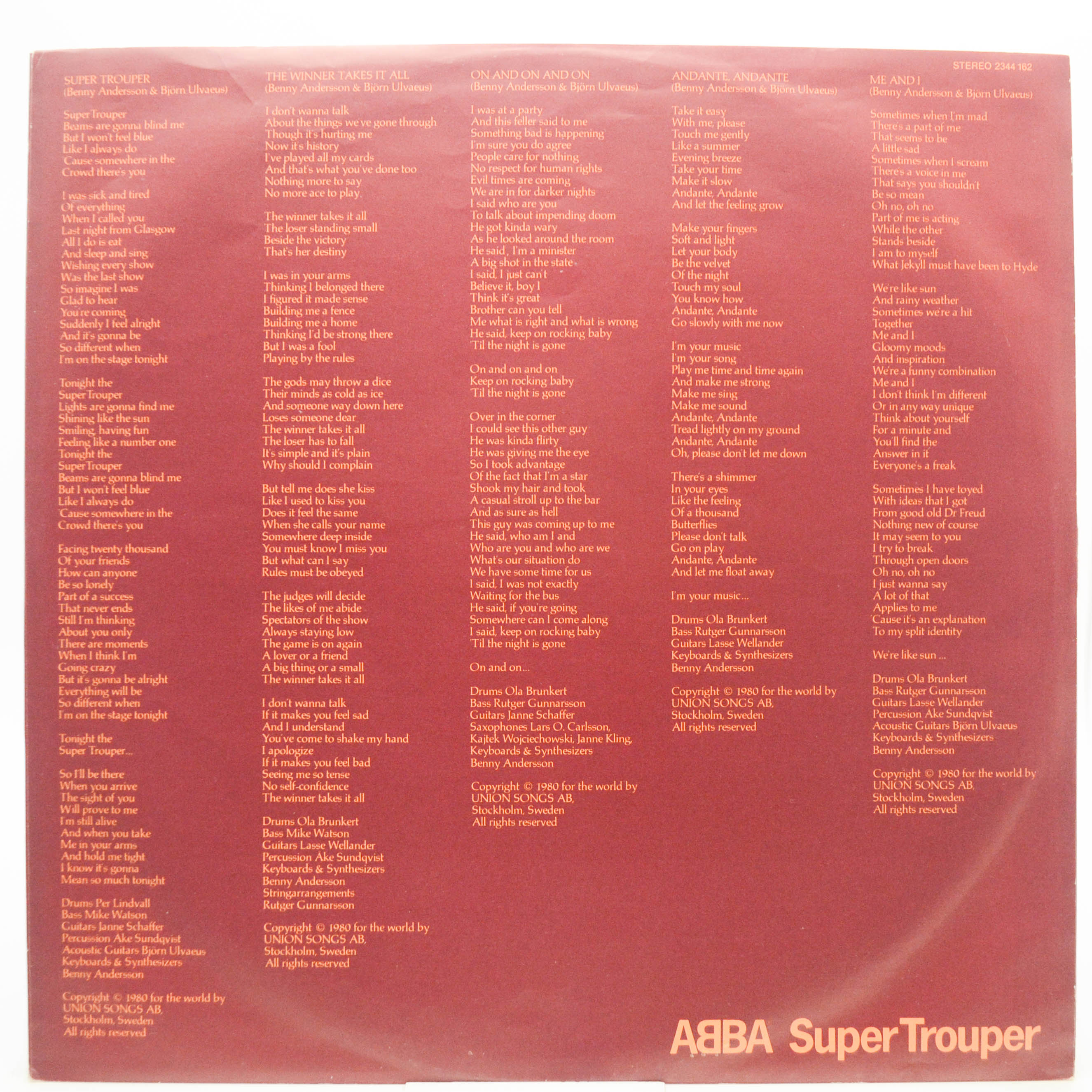 ABBA — Super Trouper, 1980