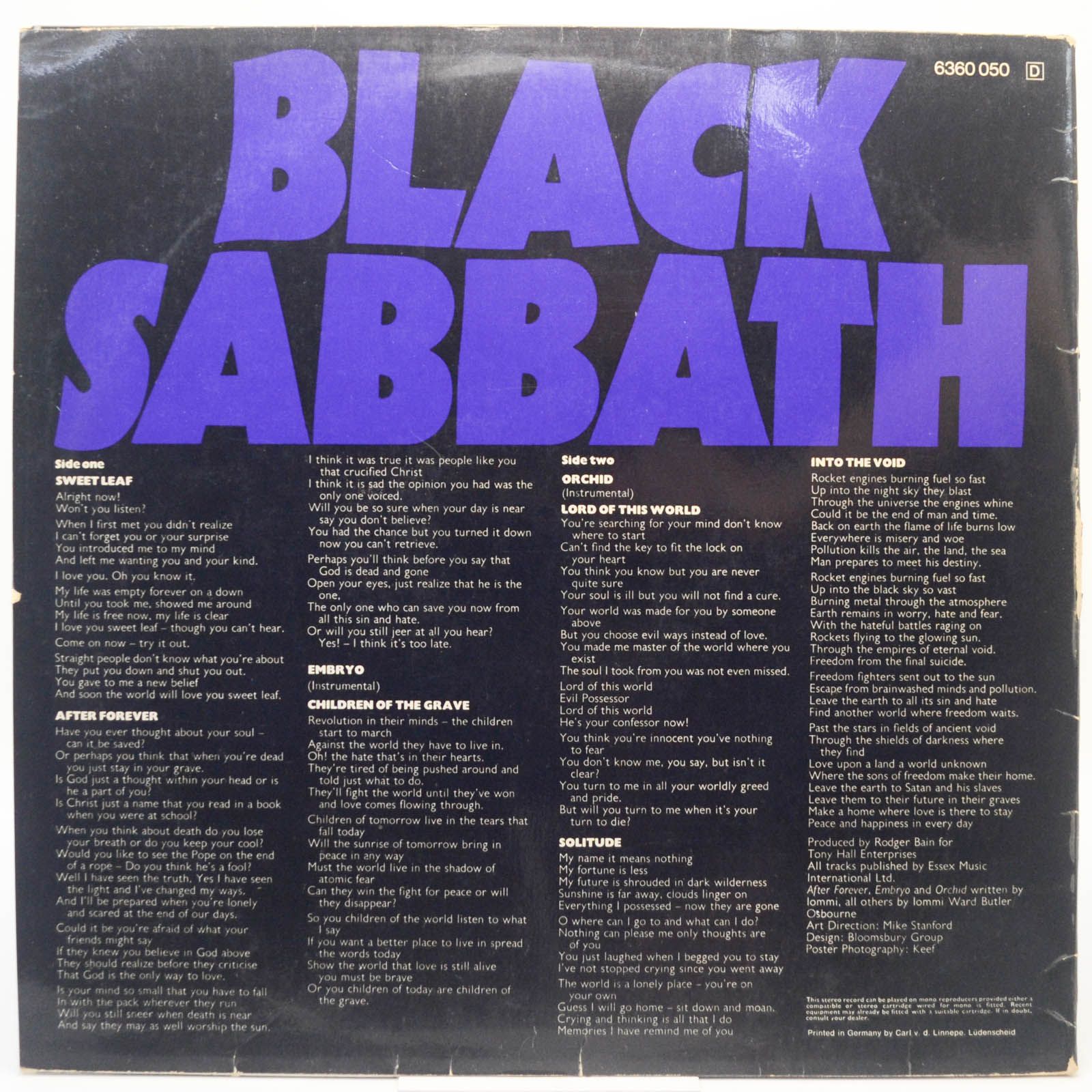Black Sabbath — Master Of Reality, 1971
