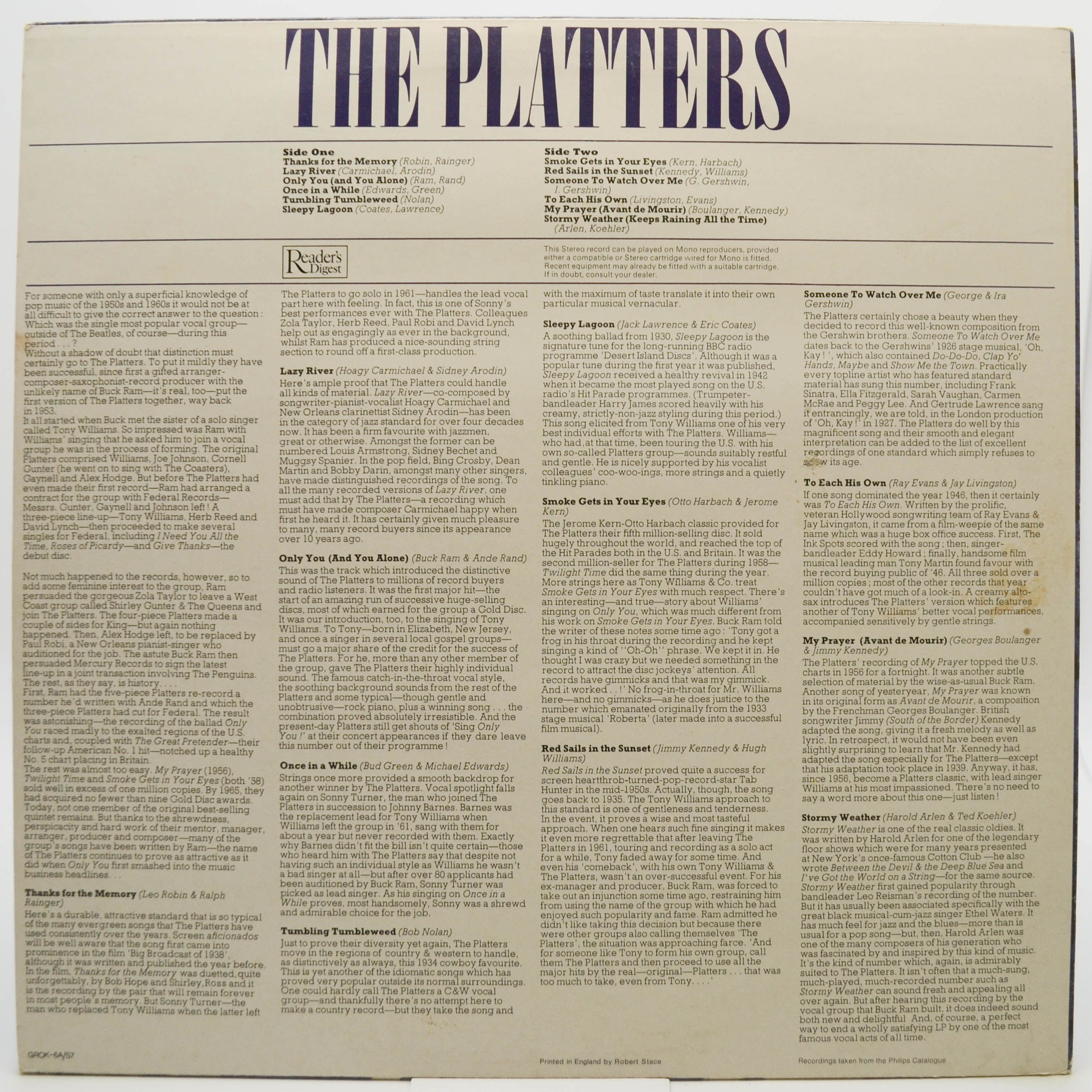 Виниловая пластинка Platters — The Platters, 1976