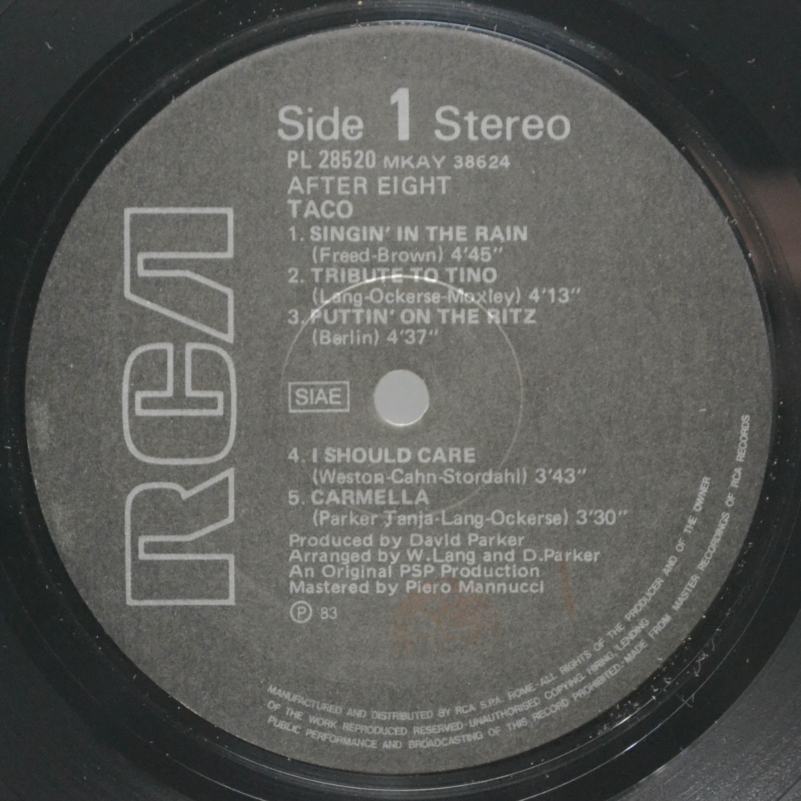 Виниловая пластинка Taco — After Eight, 1982