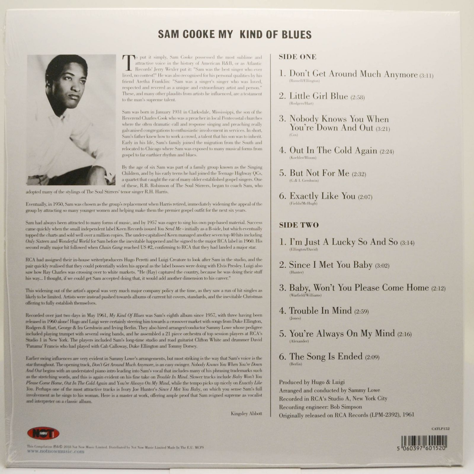 Виниловая пластинка Sam Cooke — My Kind Of Blues, 2012