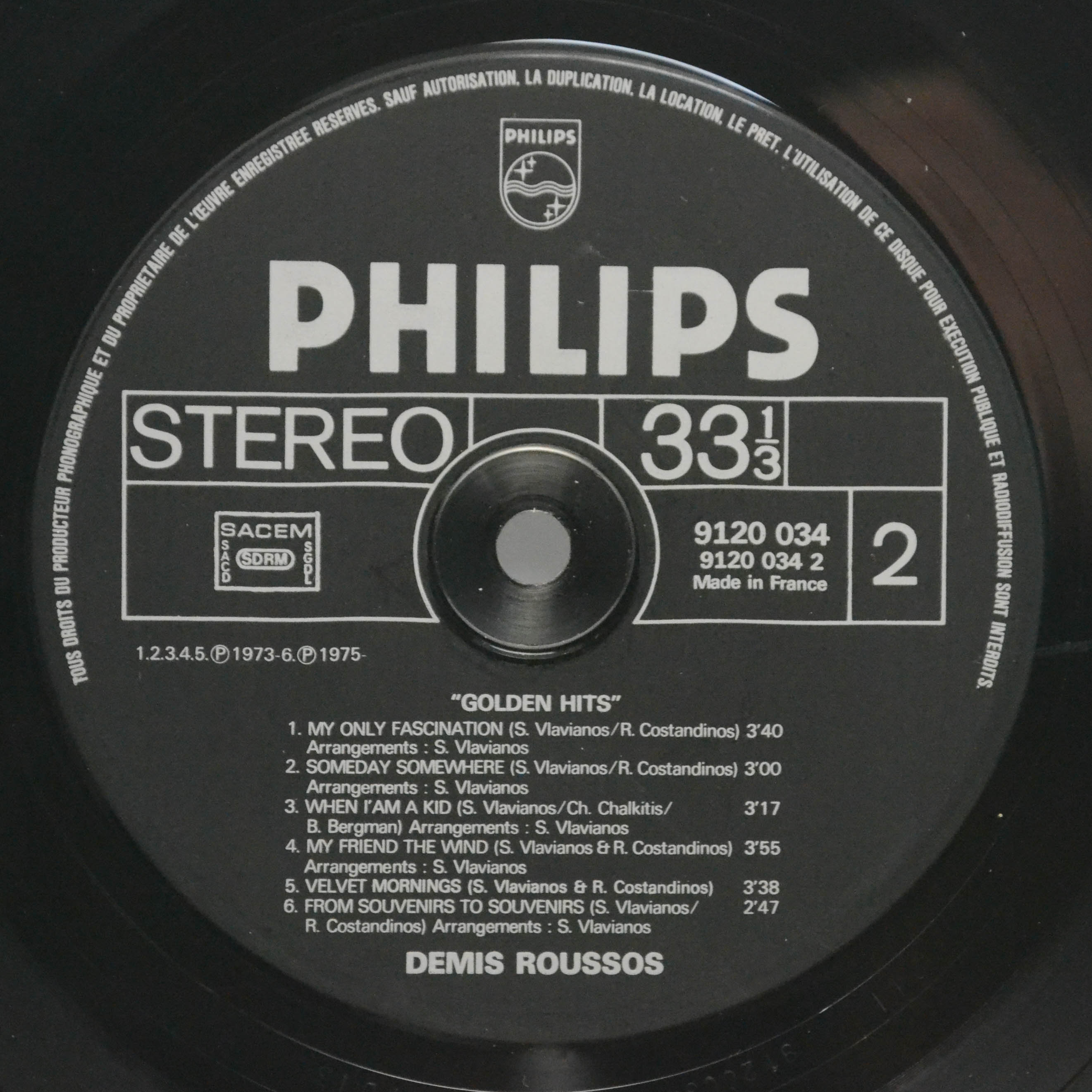 Demis Roussos — Golden Hits (France), 1975