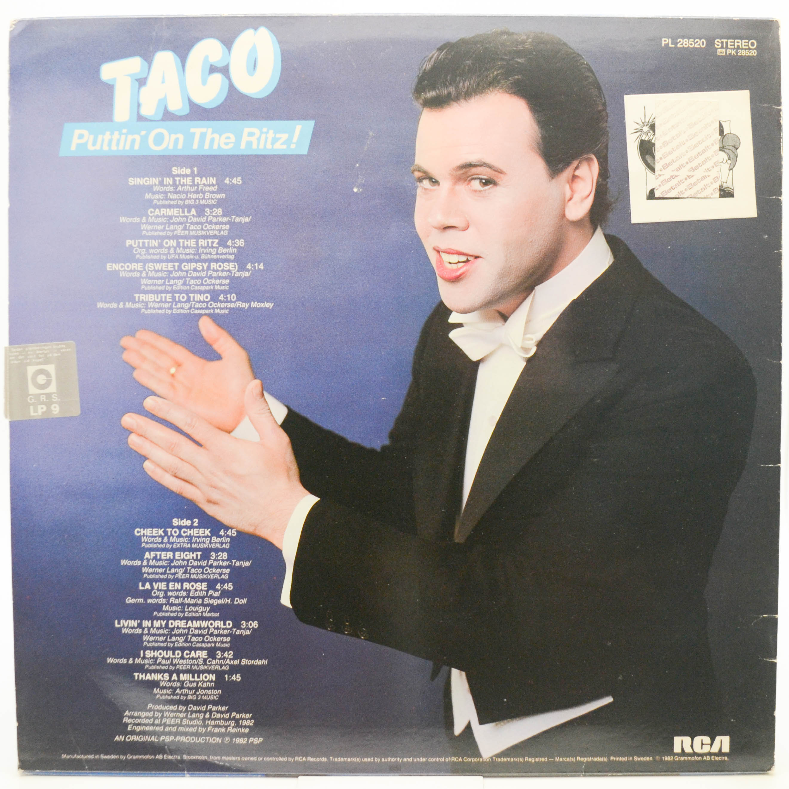 Виниловая пластинка Taco — Puttin' On The Ritz!, 1982