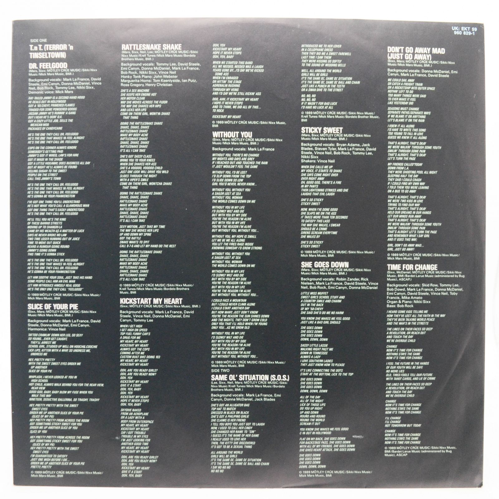 Виниловая пластинка Mötley Crüe — Dr. Feelgood, 1989