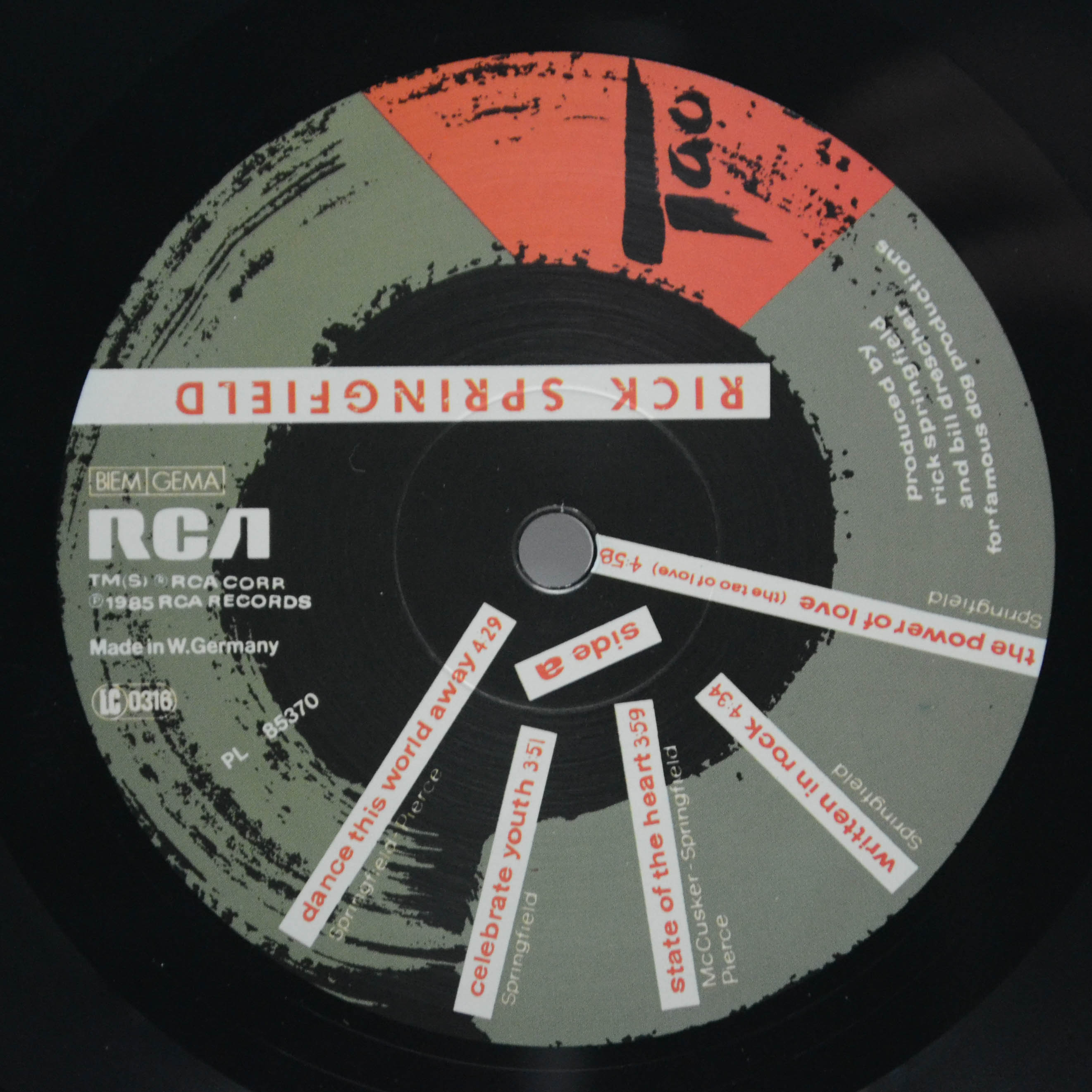 Rick Springfield — Tao, 1985