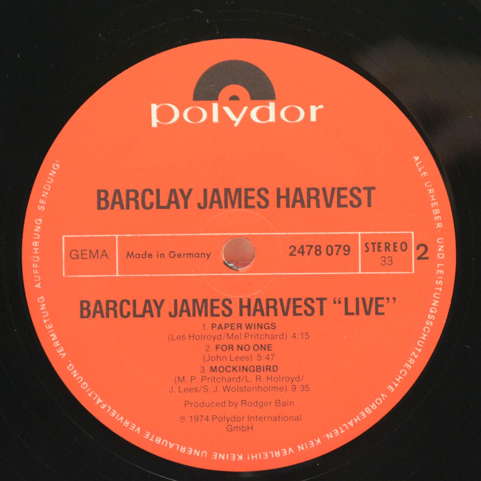 Виниловая пластинка Barclay James Harvest — Live (2LP), 1974