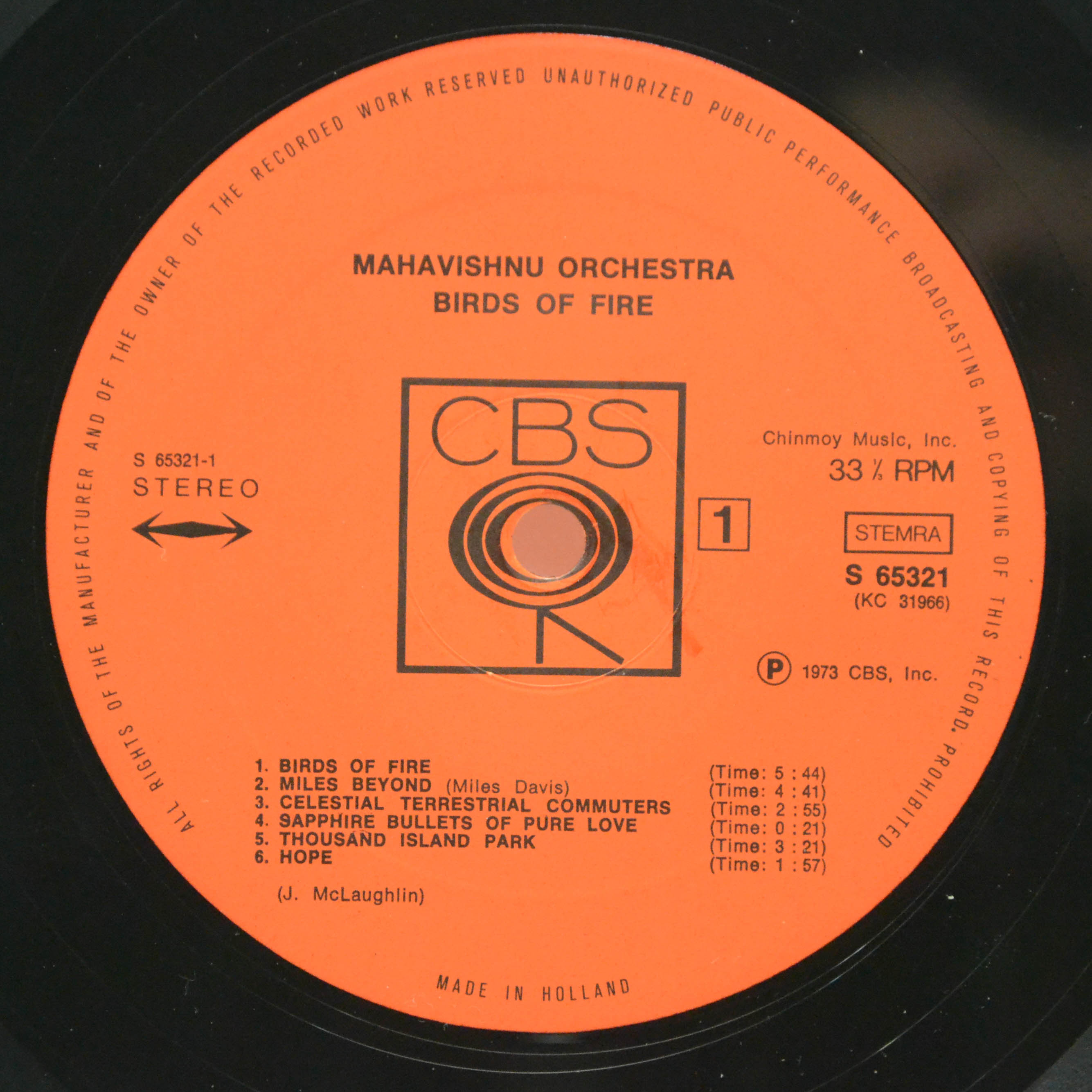 Виниловая пластинка Mahavishnu Orchestra — Birds Of Fire, 1973