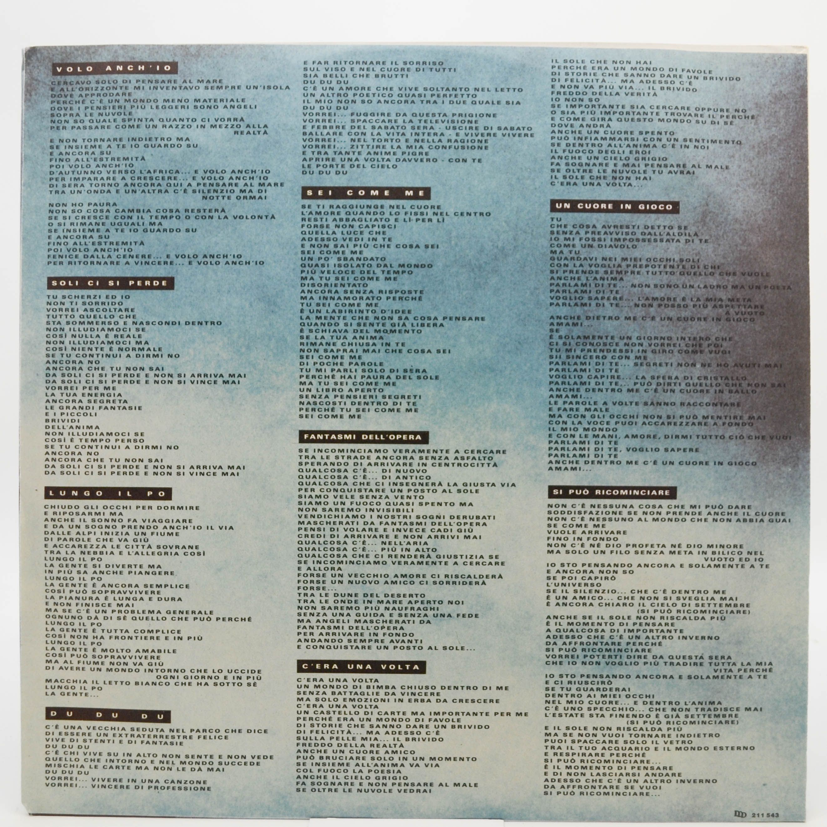 Matia Bazar — Anime Pigre (1-st, Italy), 1991