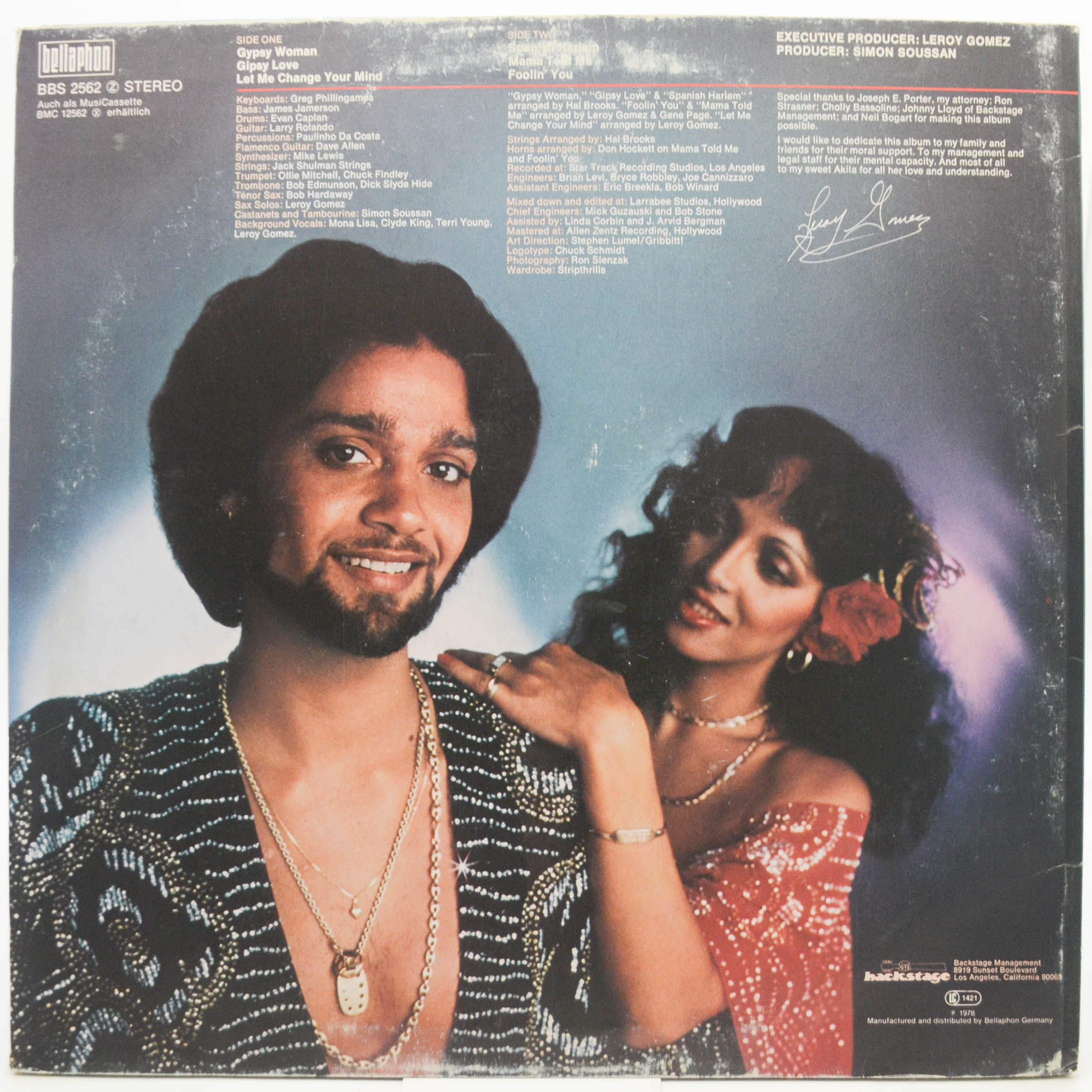 Виниловая пластинка Leroy Gomez — Gypsy Woman, 1978
