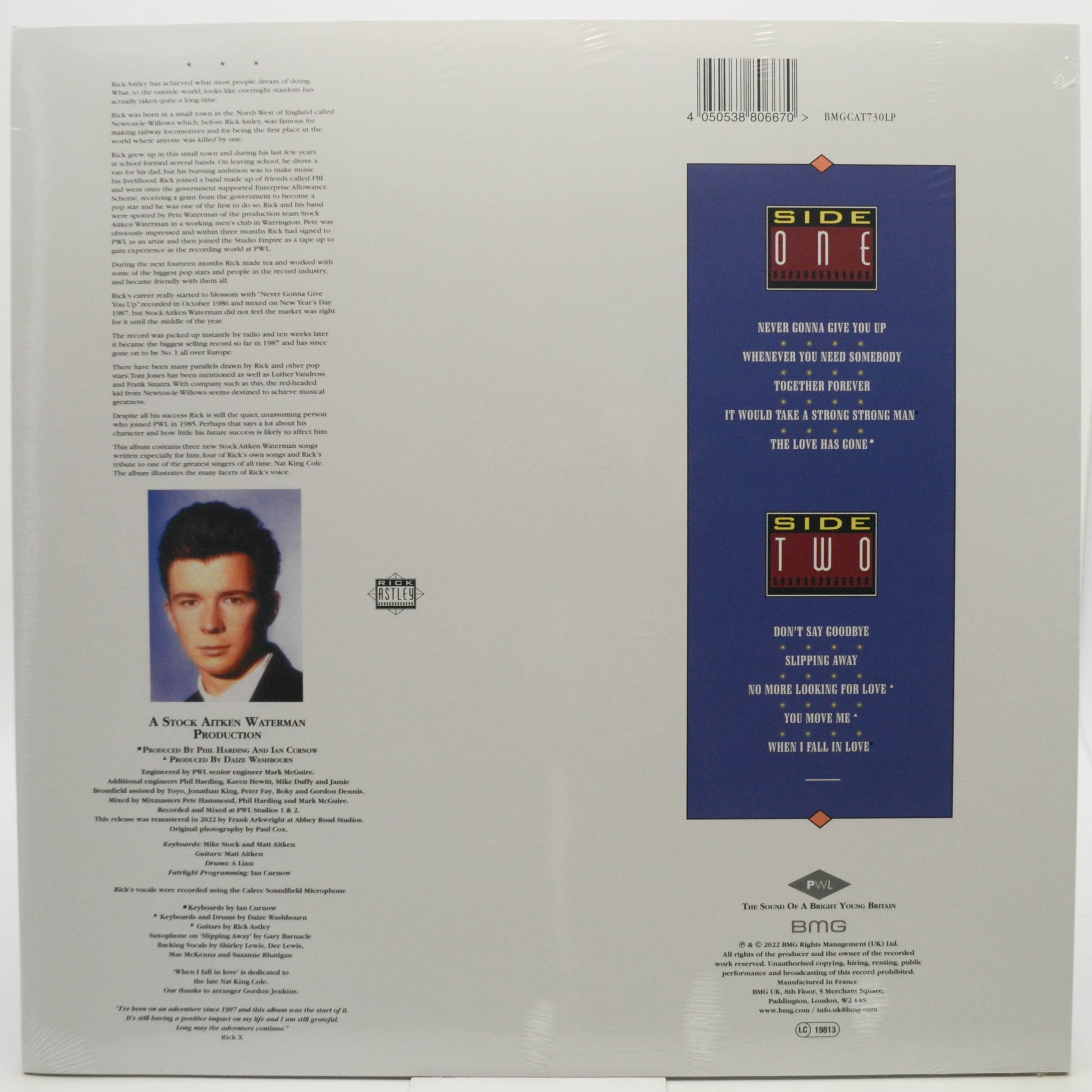 Виниловая пластинка Rick Astley — Whenever You Need Somebody, 1987