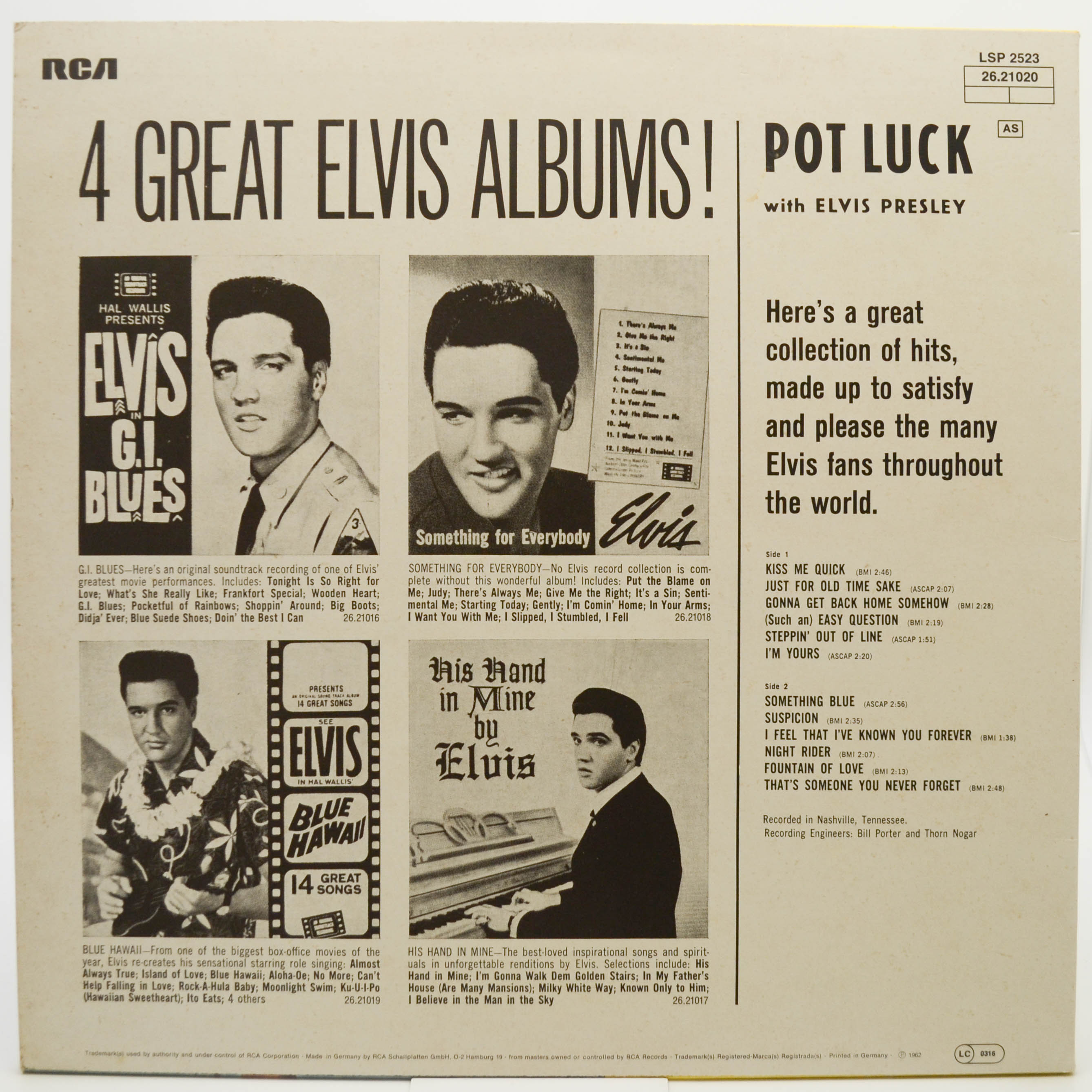 Elvis Presley — Pot Luck, 1962