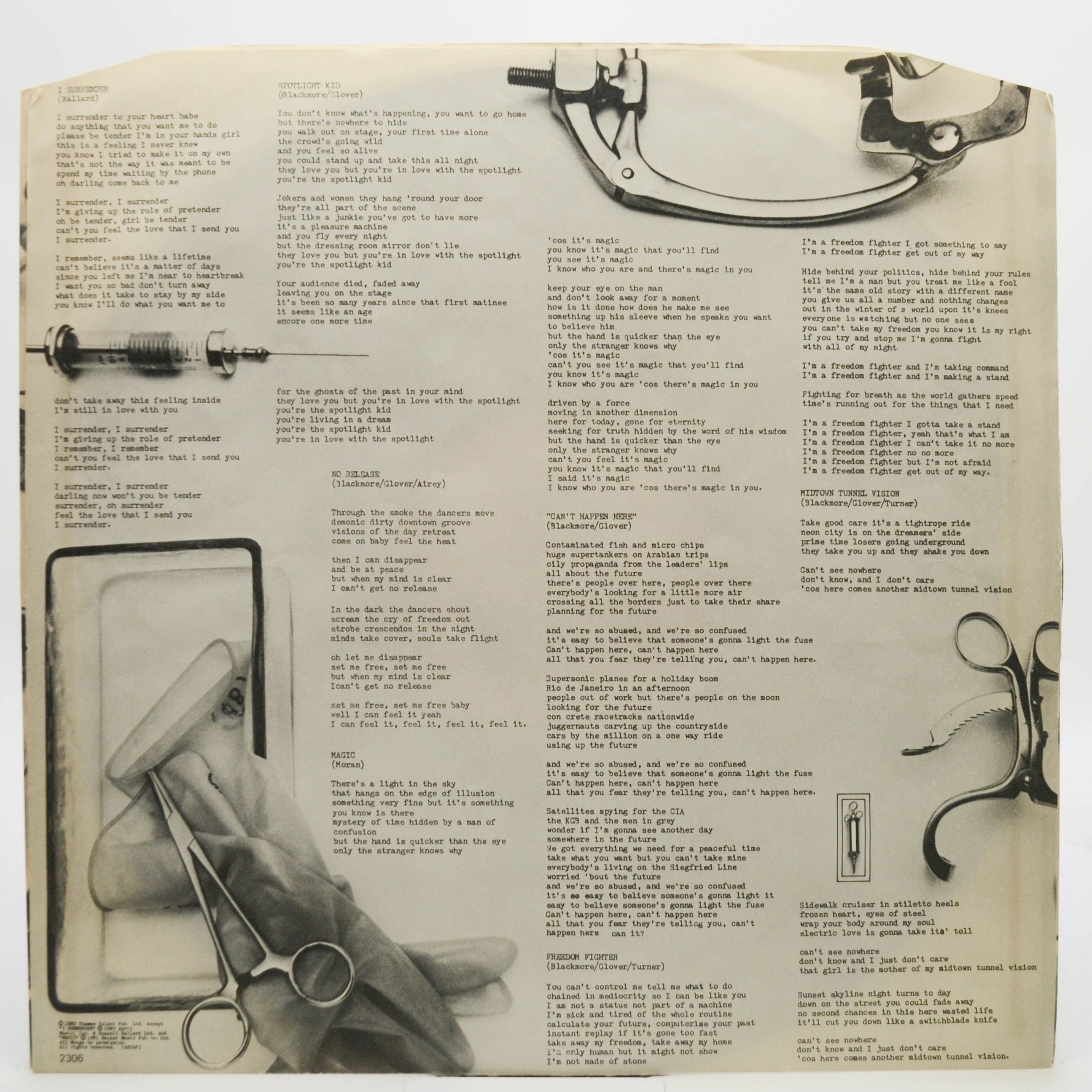 Rainbow — Difficult To Cure, 1981