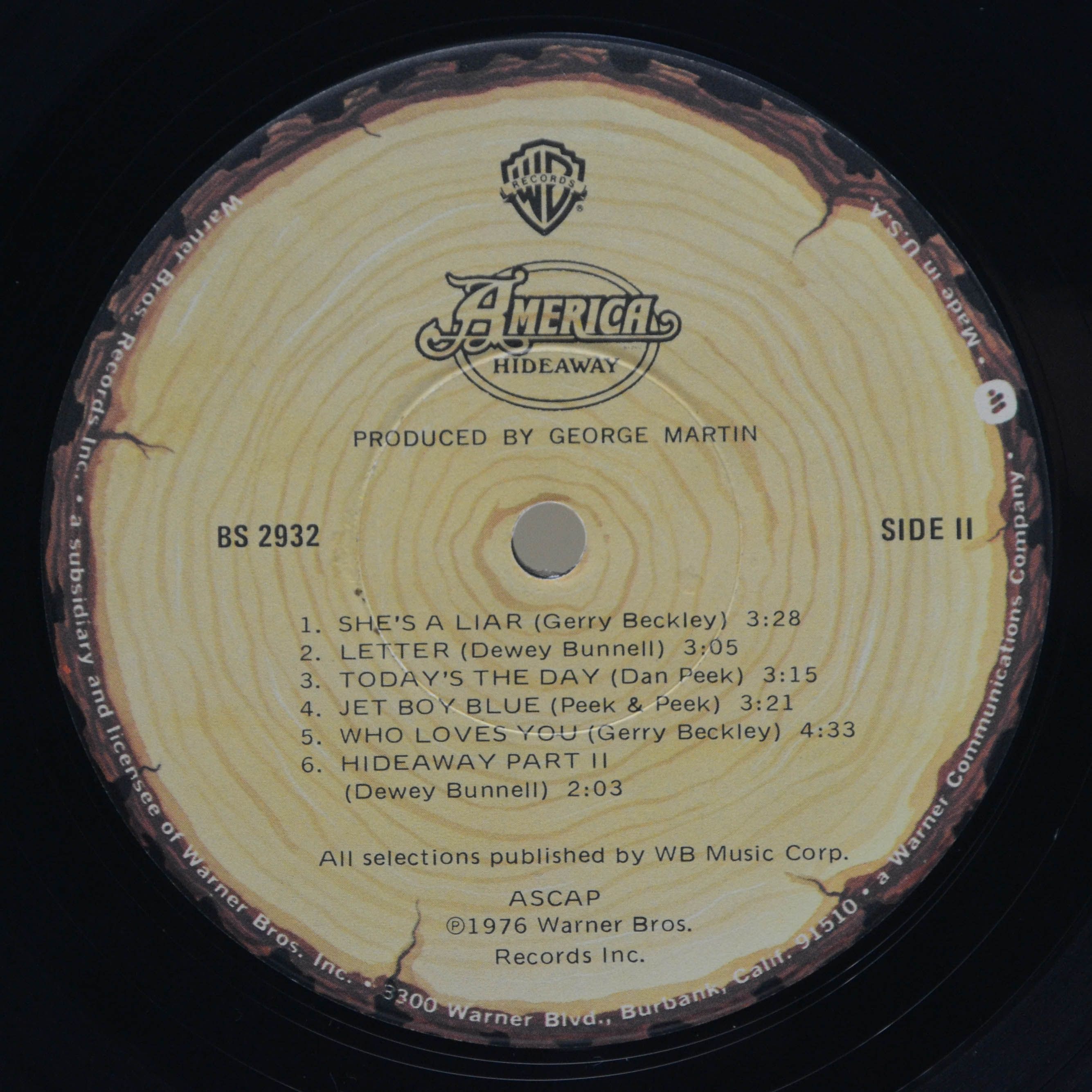 Виниловая пластинка America — Hideaway (1-st, USA), 1976
