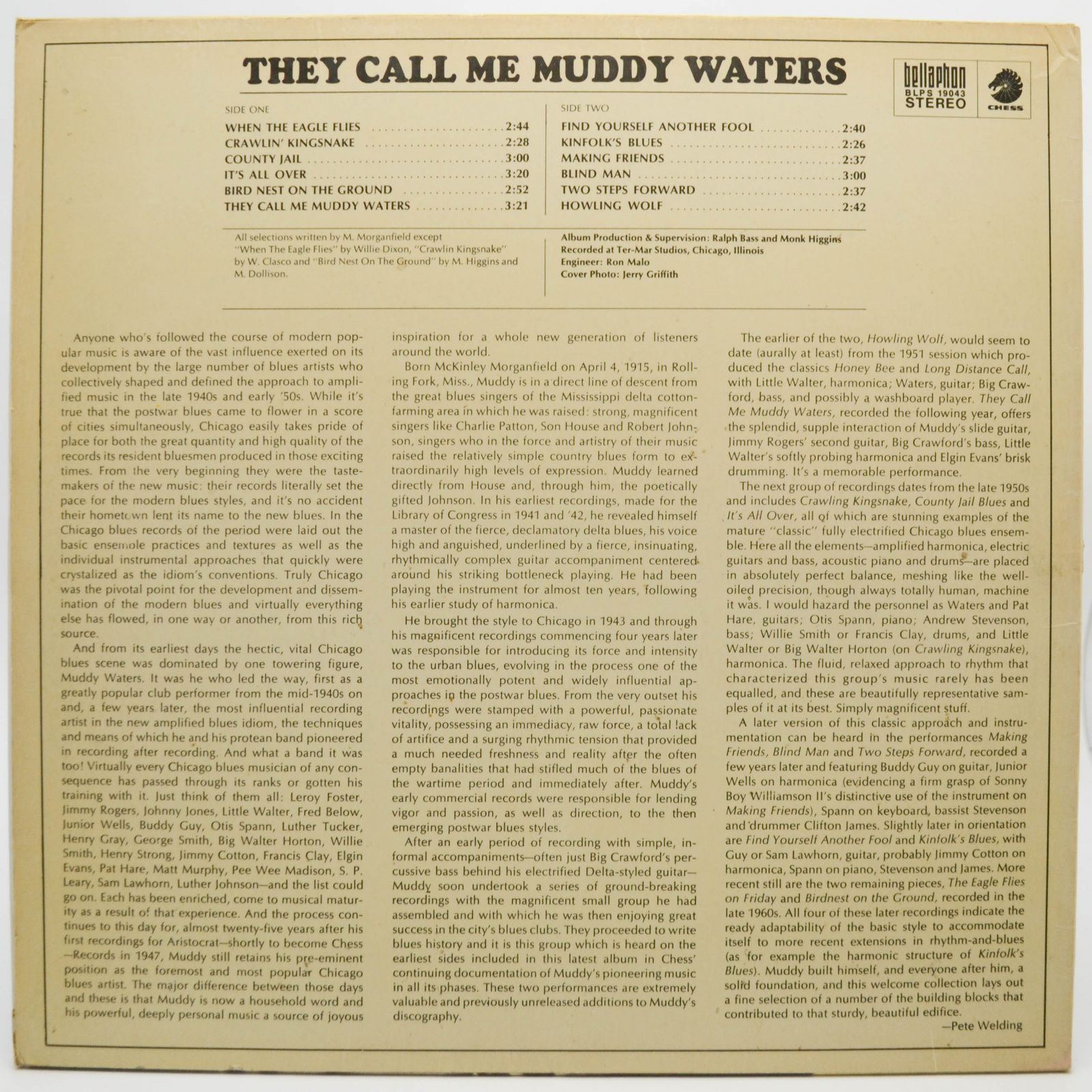 Виниловая пластинка Muddy Waters — They Call Me Muddy Waters, 1971