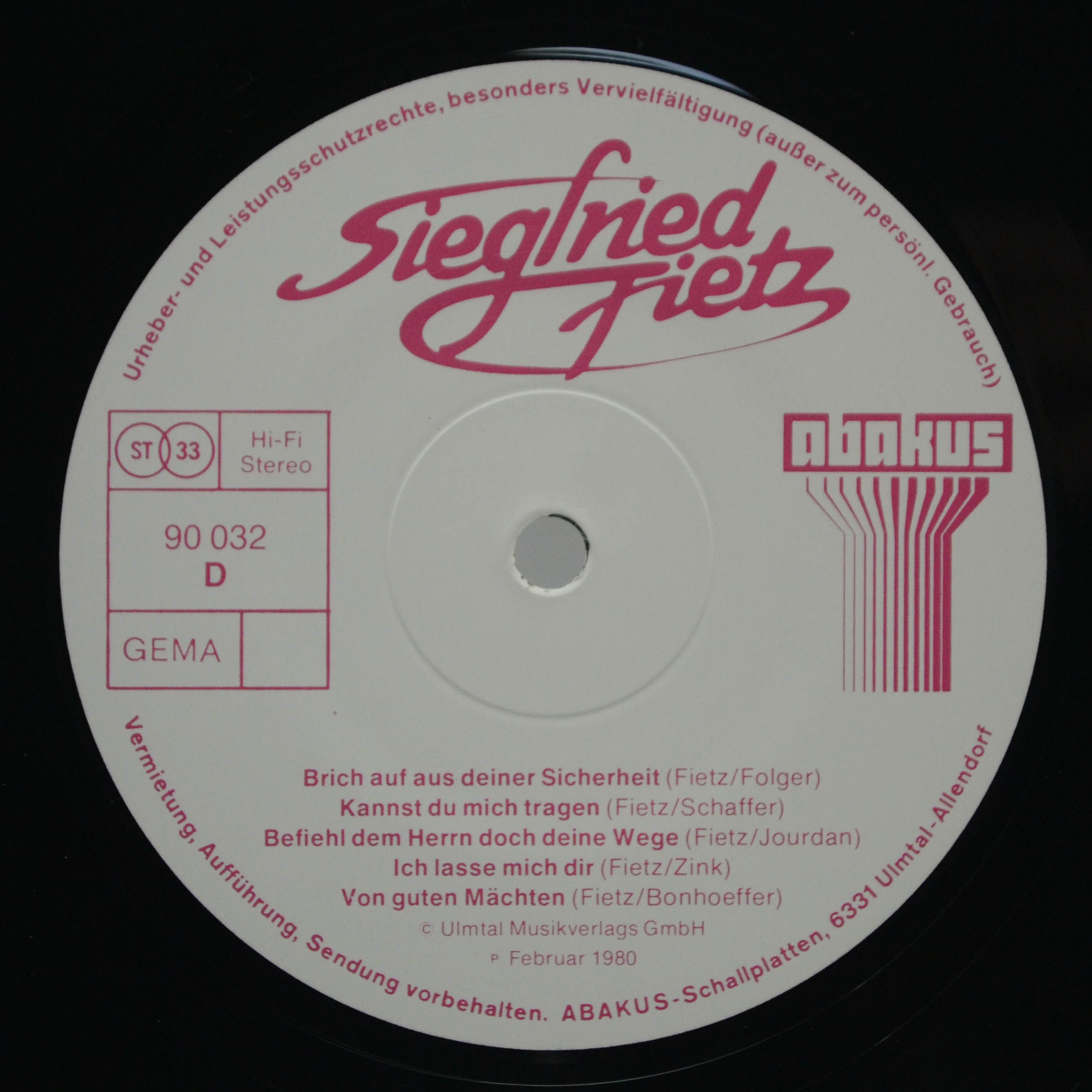 Виниловая пластинка Siegfried Fietz — In Concert (2LP), 1980