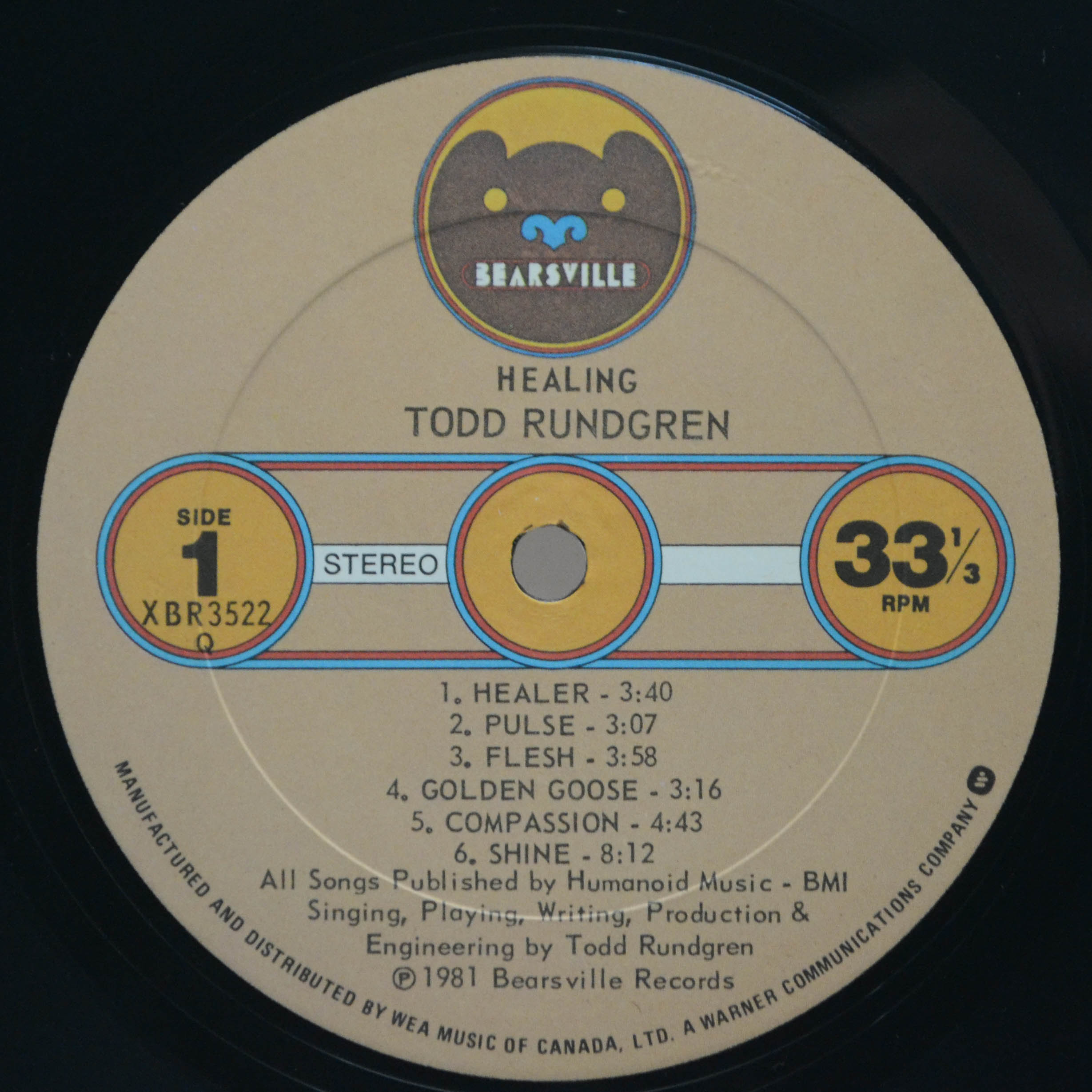 Виниловая пластинка Todd Rundgren — Healing, 1981