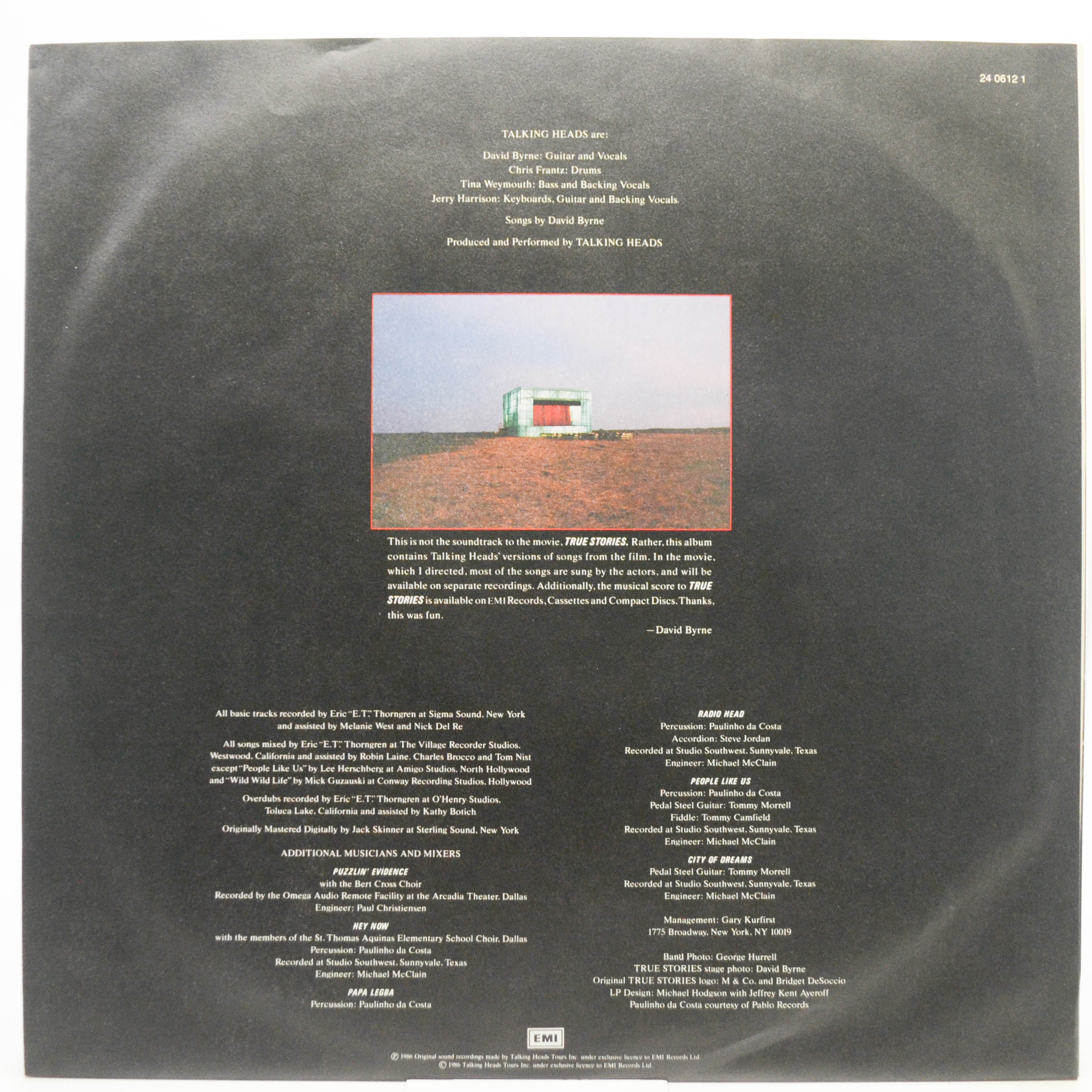 Виниловая пластинка Talking Heads — True Stories, 1986