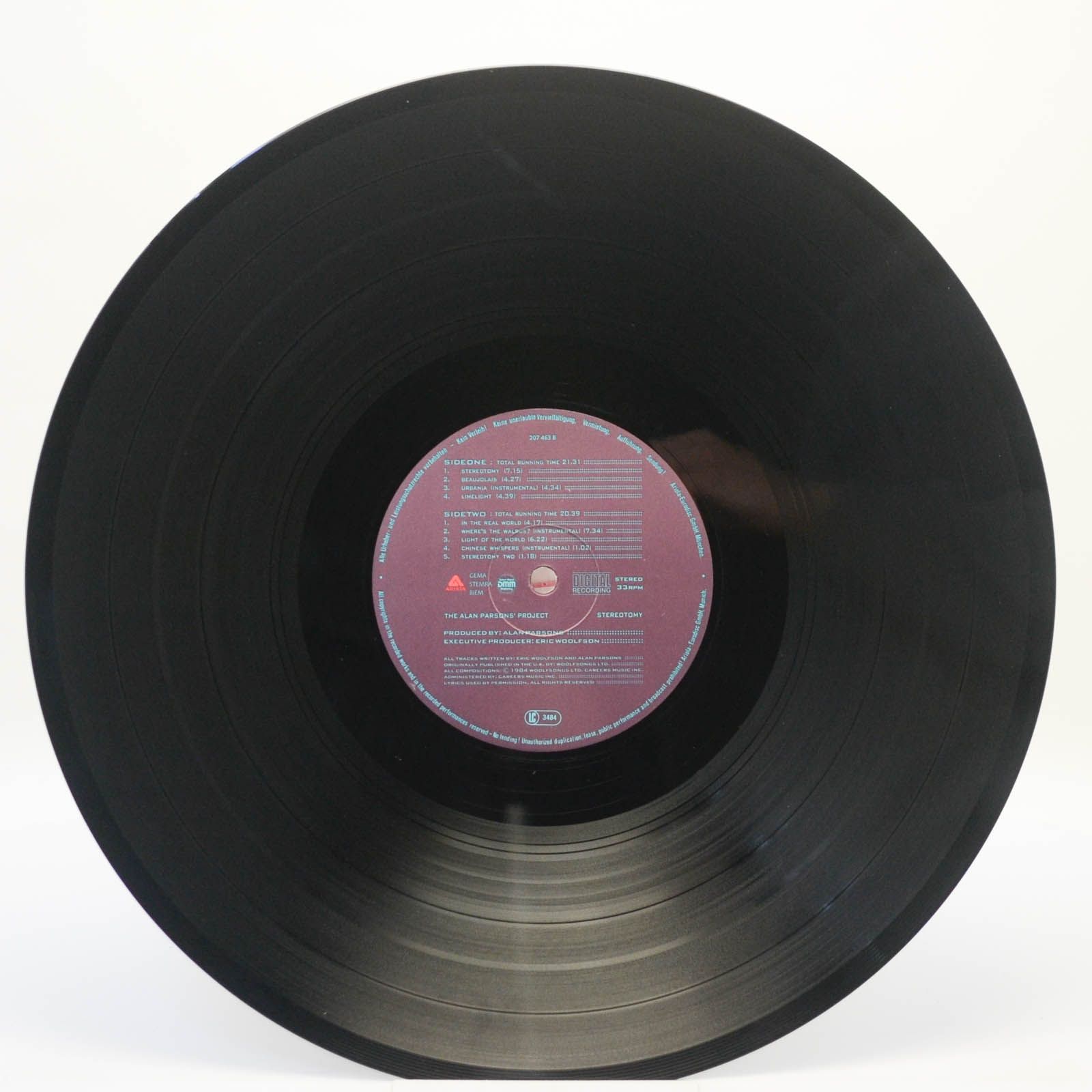 Виниловая пластинка Alan Parsons Project — Stereotomy, 1985