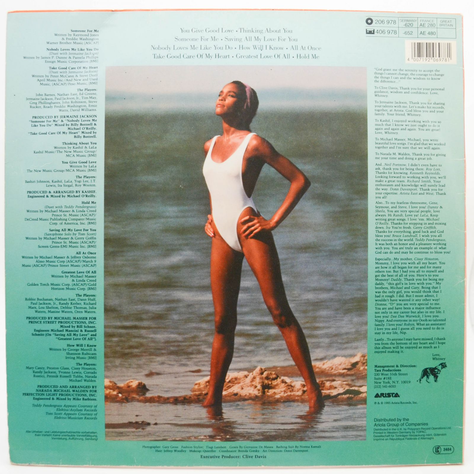 Виниловая пластинка Whitney Houston — Whitney Houston, 1985