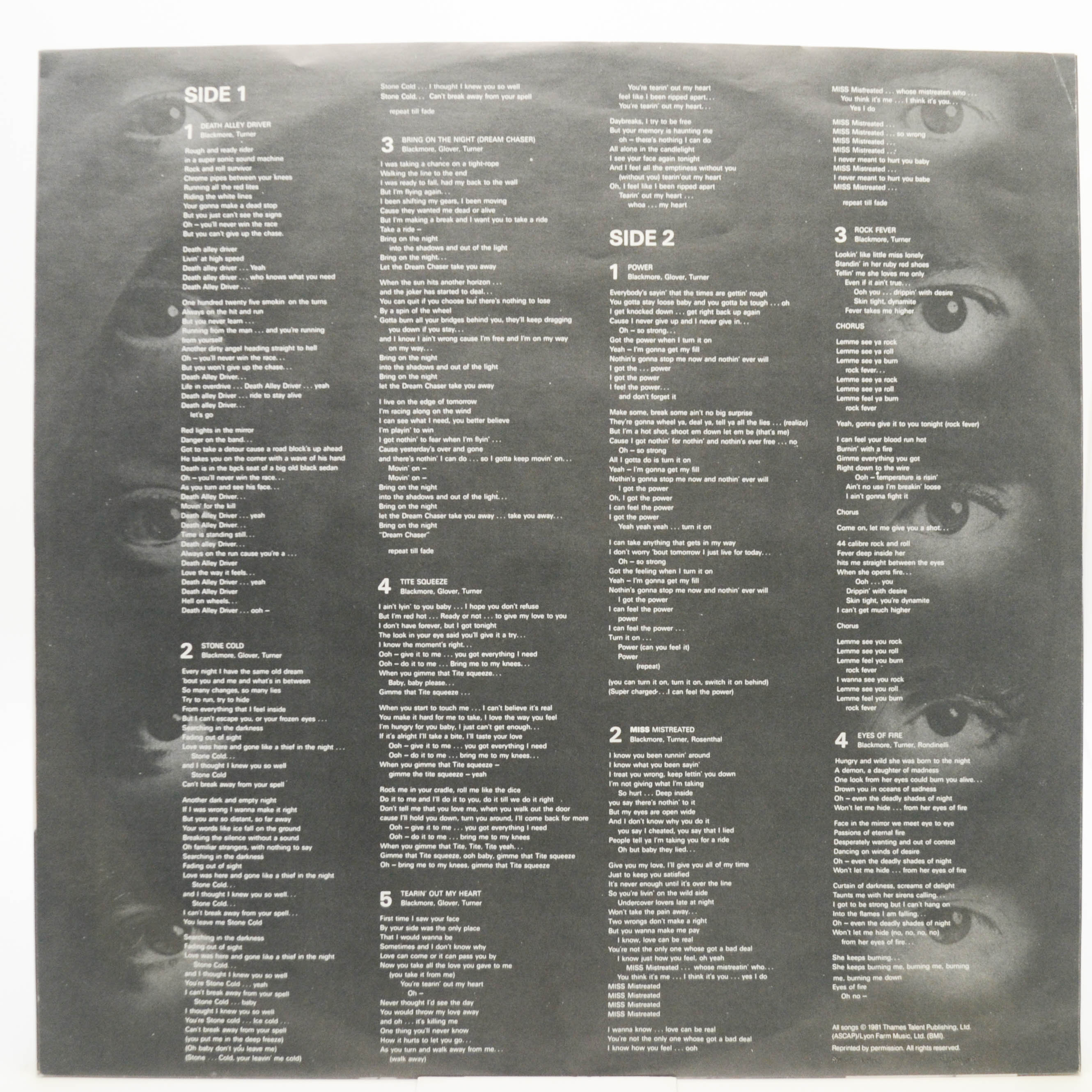 Rainbow — Straight Between The Eyes, 1982