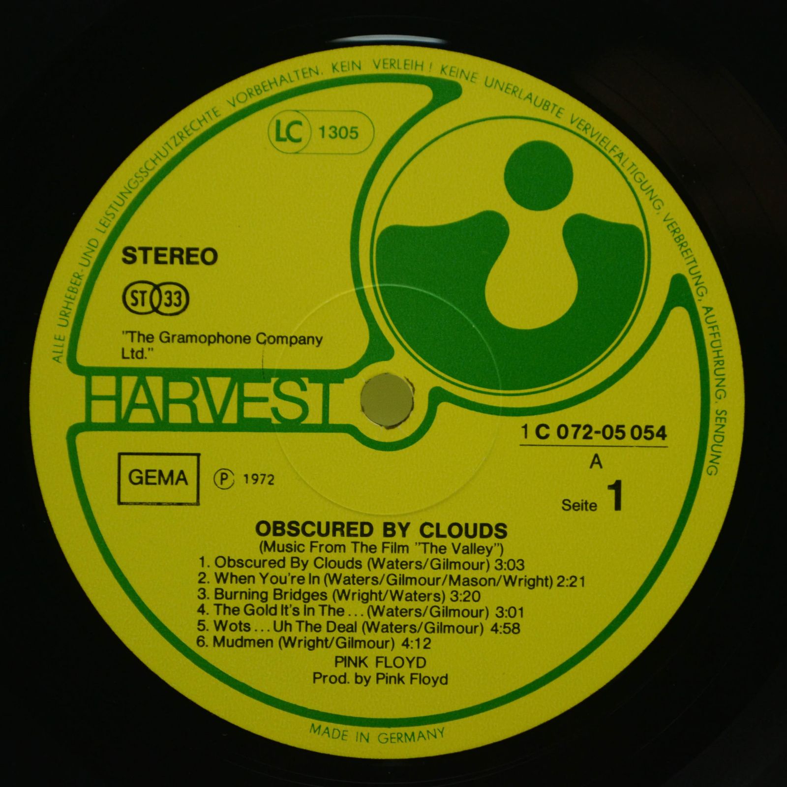 Виниловая пластинка Pink Floyd — Obscured By Clouds, 1972