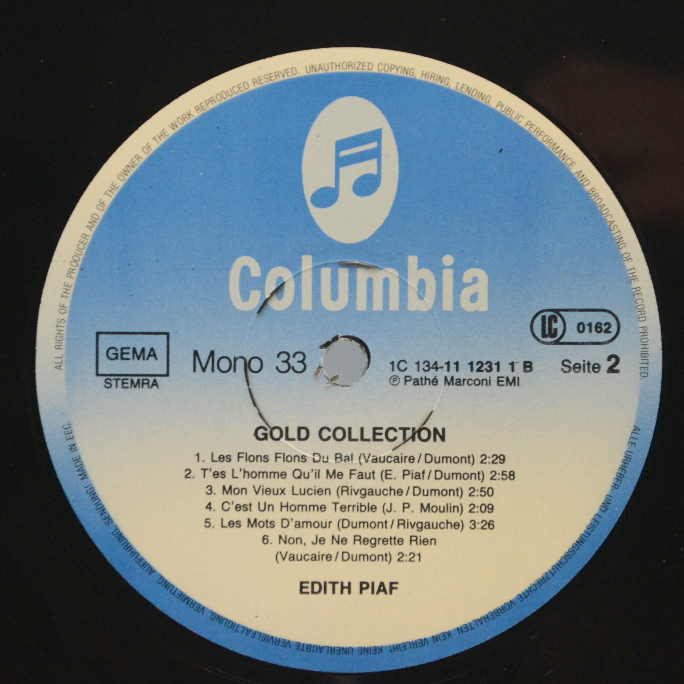 Виниловая пластинка Edith Piaf — Gold Collection (2LP), 1985