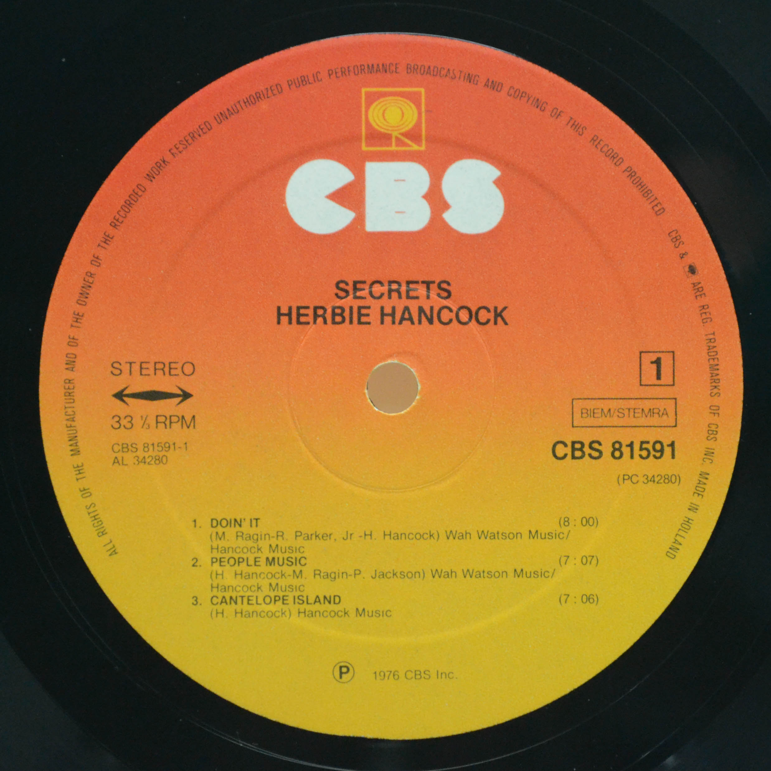 Виниловая пластинка Herbie Hancock — Secrets, 1976