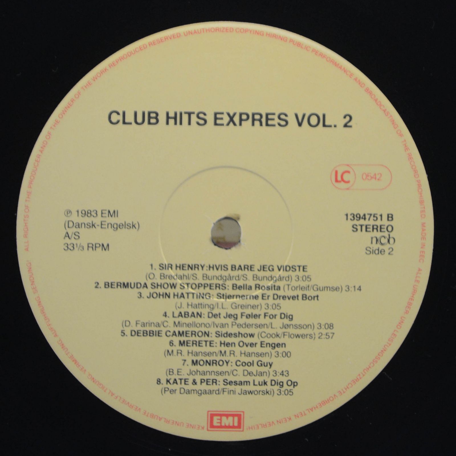 Various — Club Hits Vol. 2, 1983