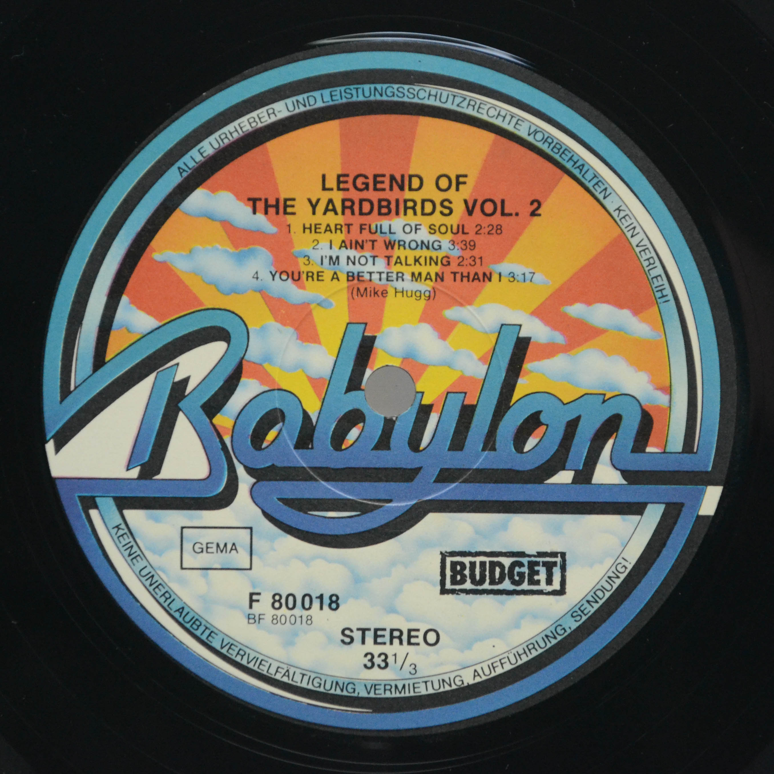 Виниловая пластинка Yardbirds — Legend Of The Yardbirds Vol. 2, 1976
