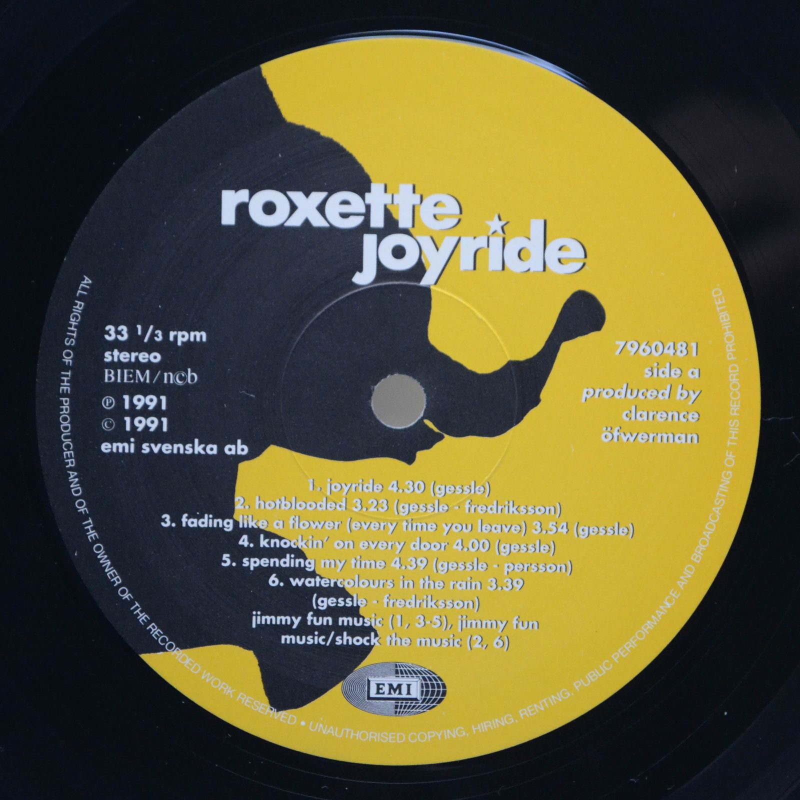 Roxette — Joyride (Sweden), 1991