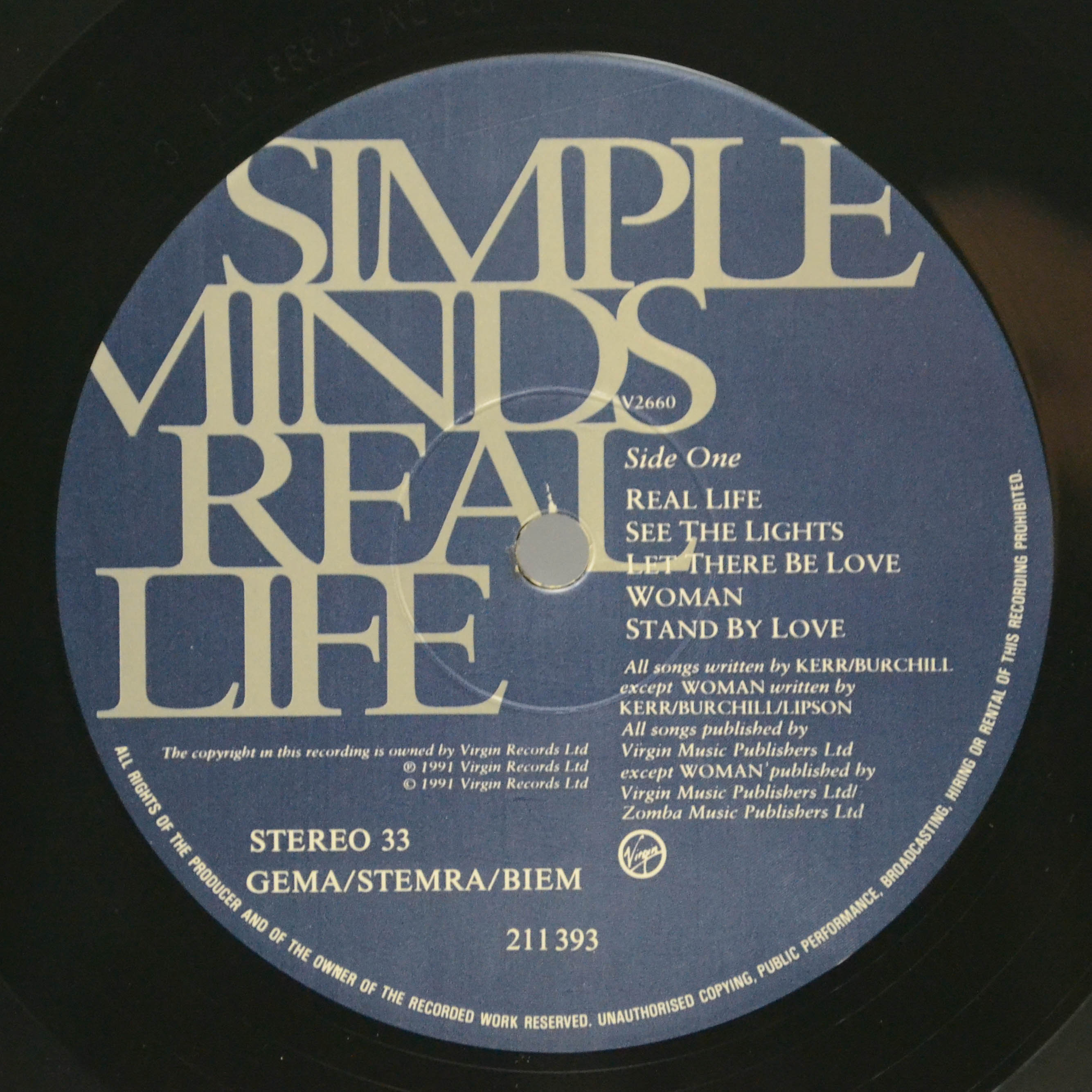 Виниловая пластинка Simple Minds — Real Life, 1991