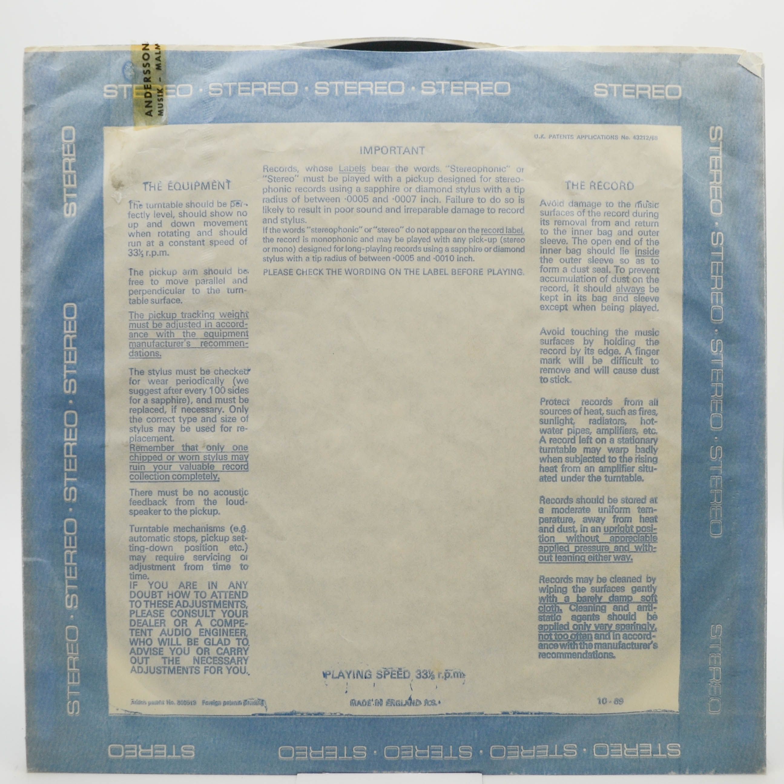 Tom Jones — Live In Las Vegas (UK), 1969