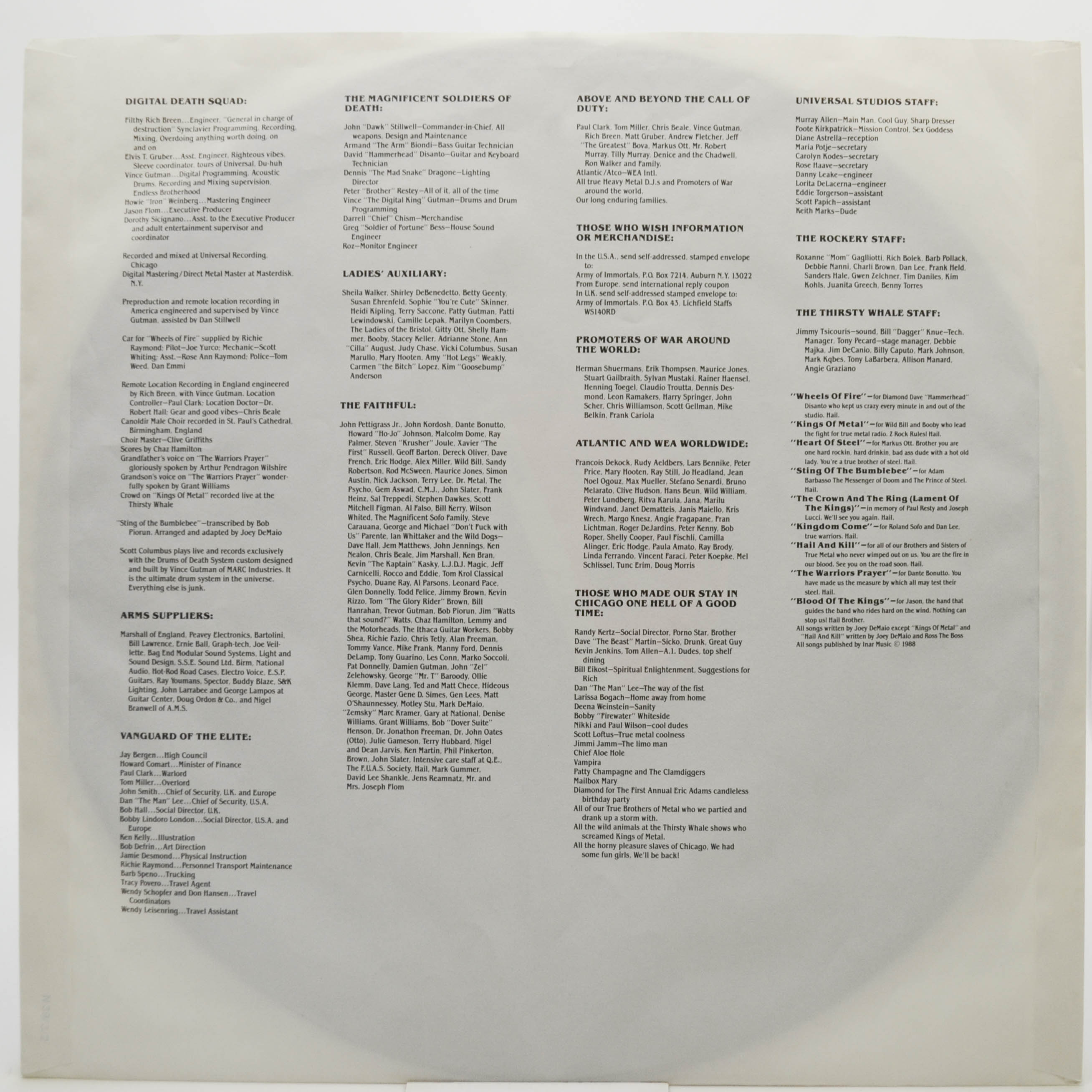 Manowar — Kings Of Metal, 1988