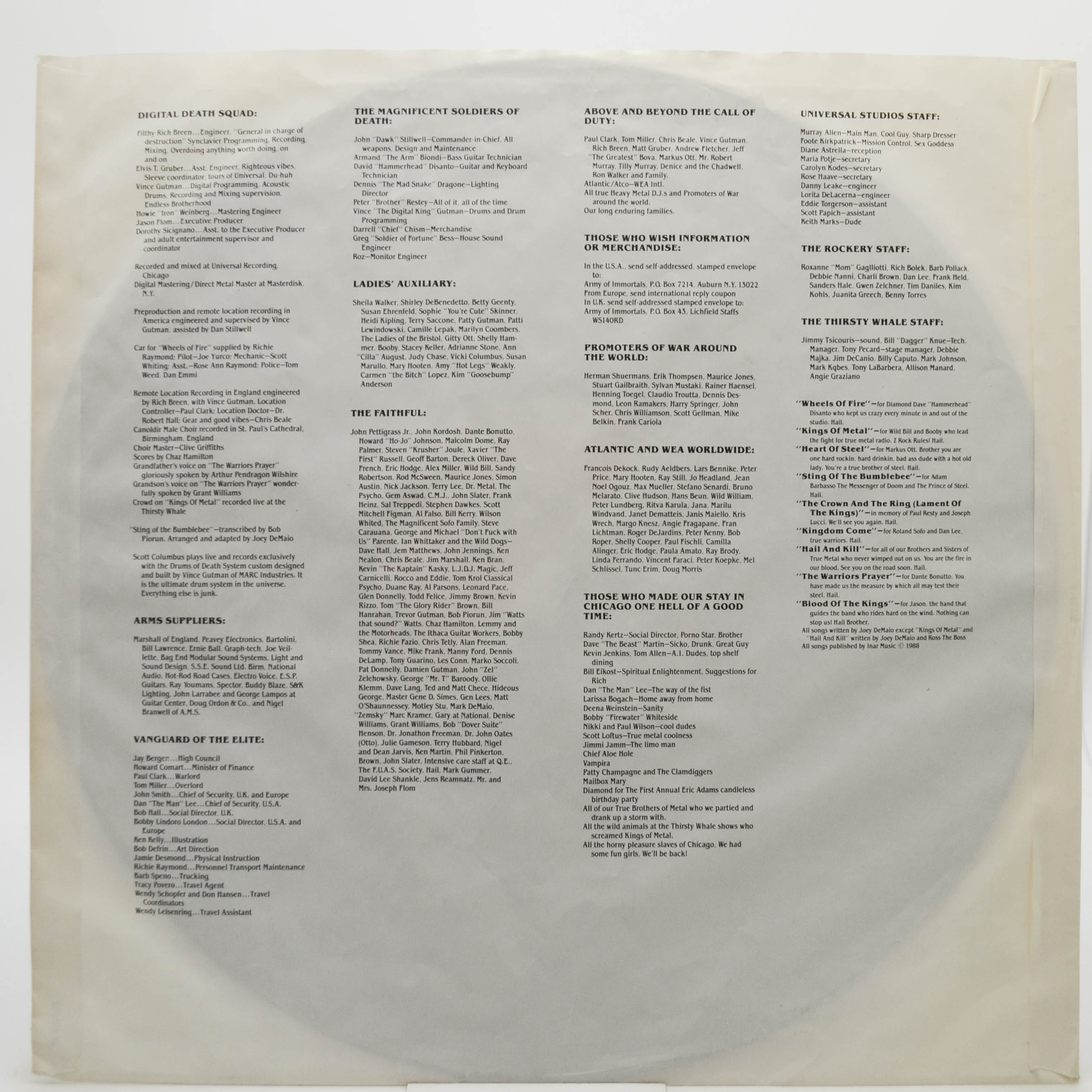 Manowar — Kings Of Metal, 1988