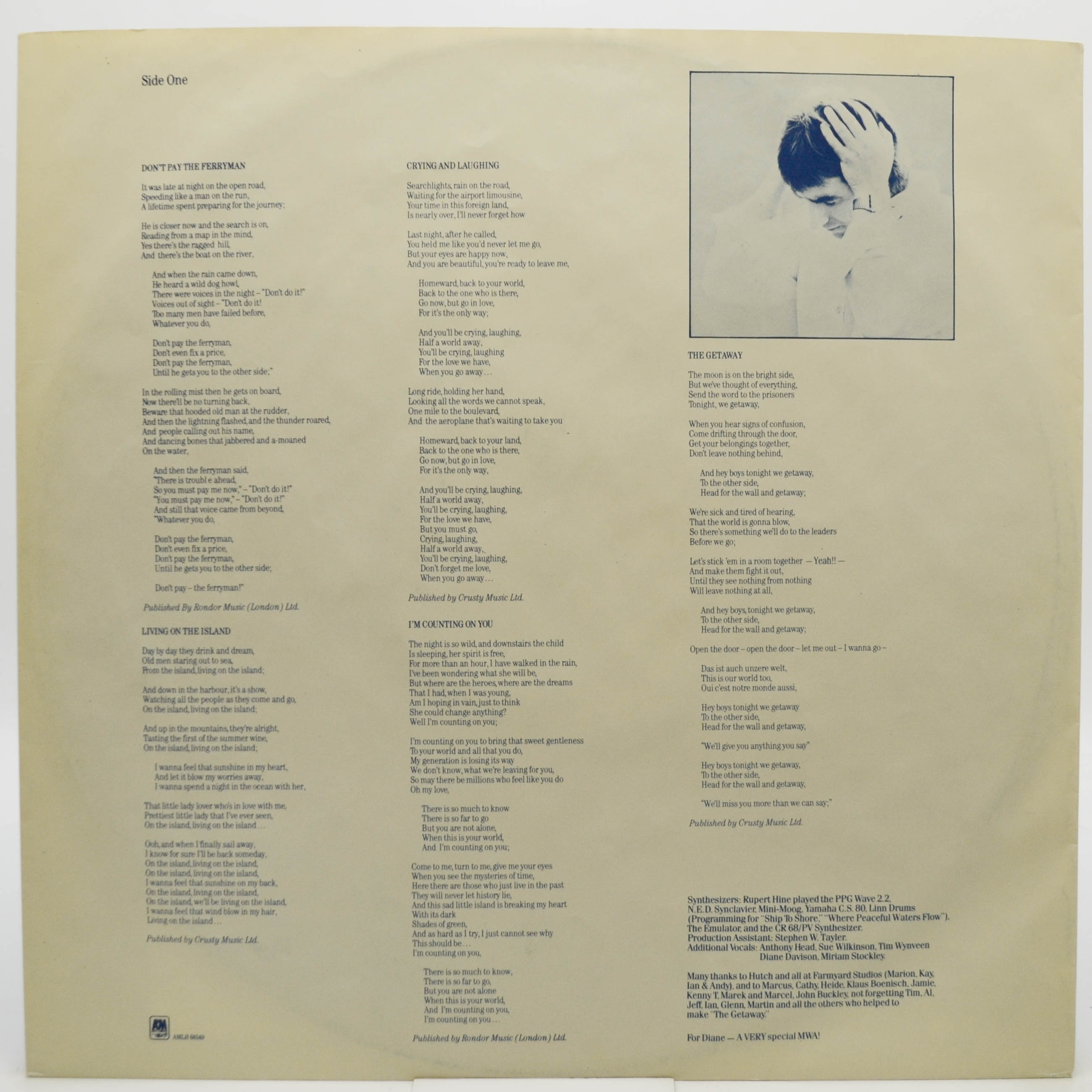 Виниловая пластинка Chris de Burgh — The Getaway, 1982