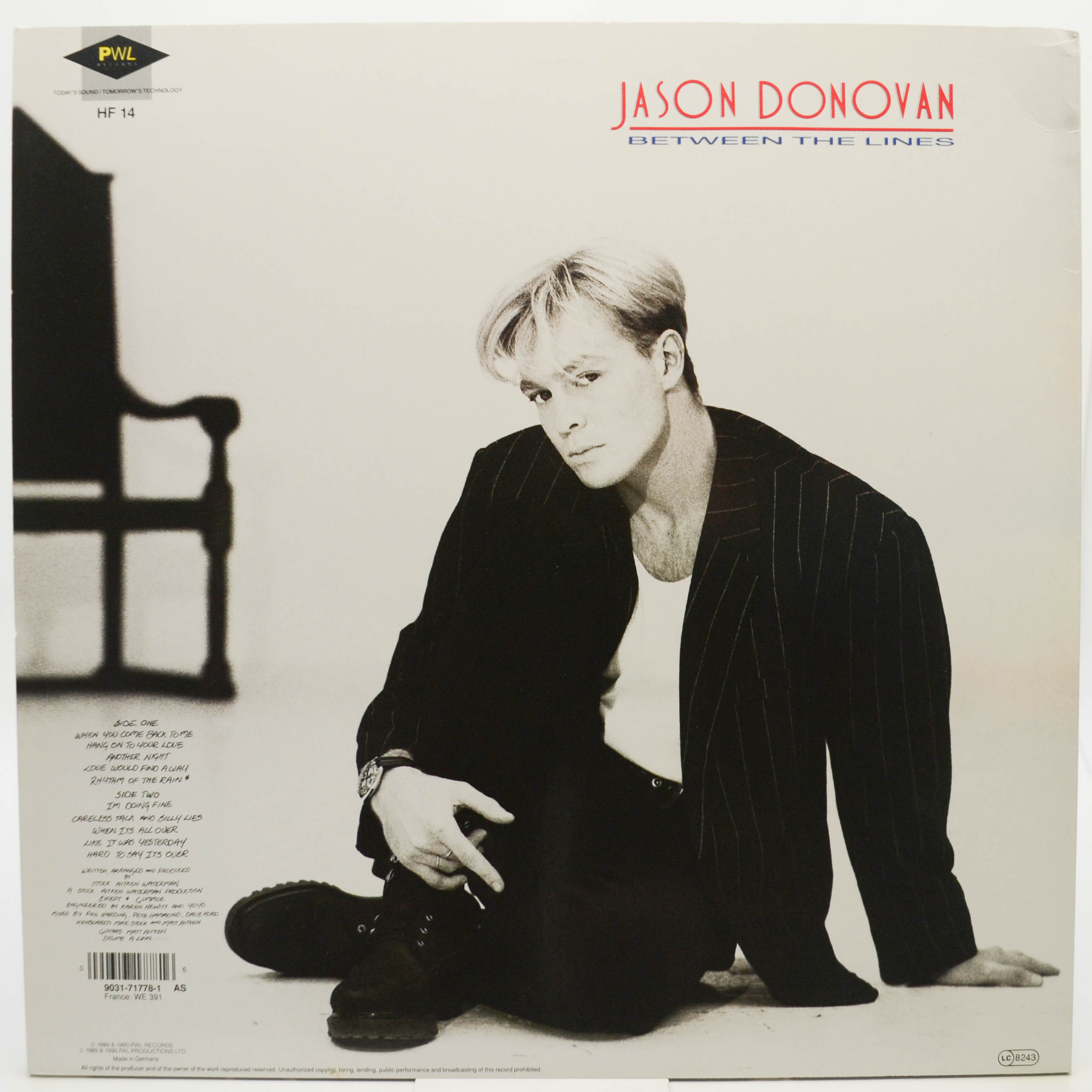 Виниловая пластинка Jason Donovan — Between The Lines, 1990