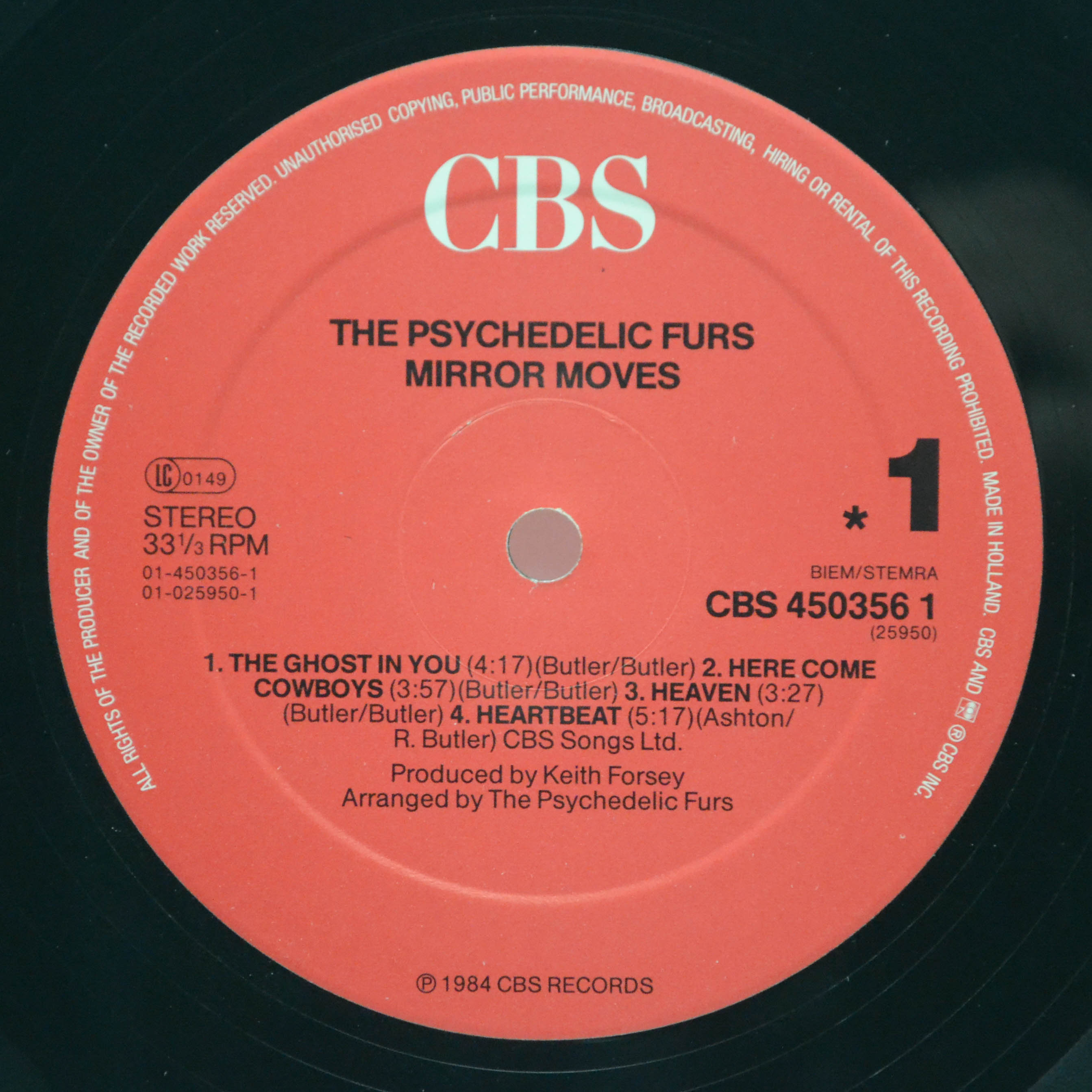 Виниловая пластинка Psychedelic Furs — Mirror Moves, 1984