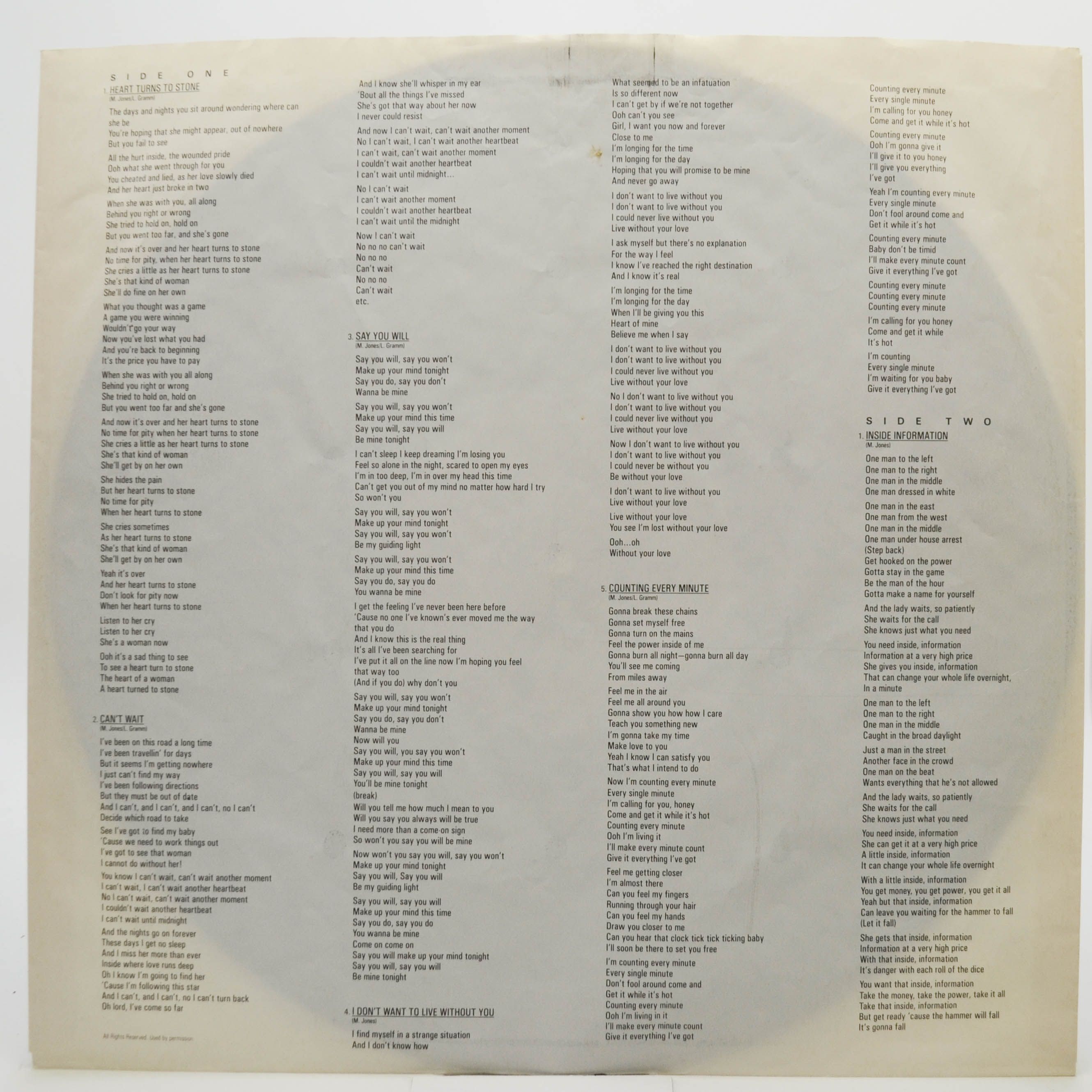 Foreigner — Inside Information, 1987