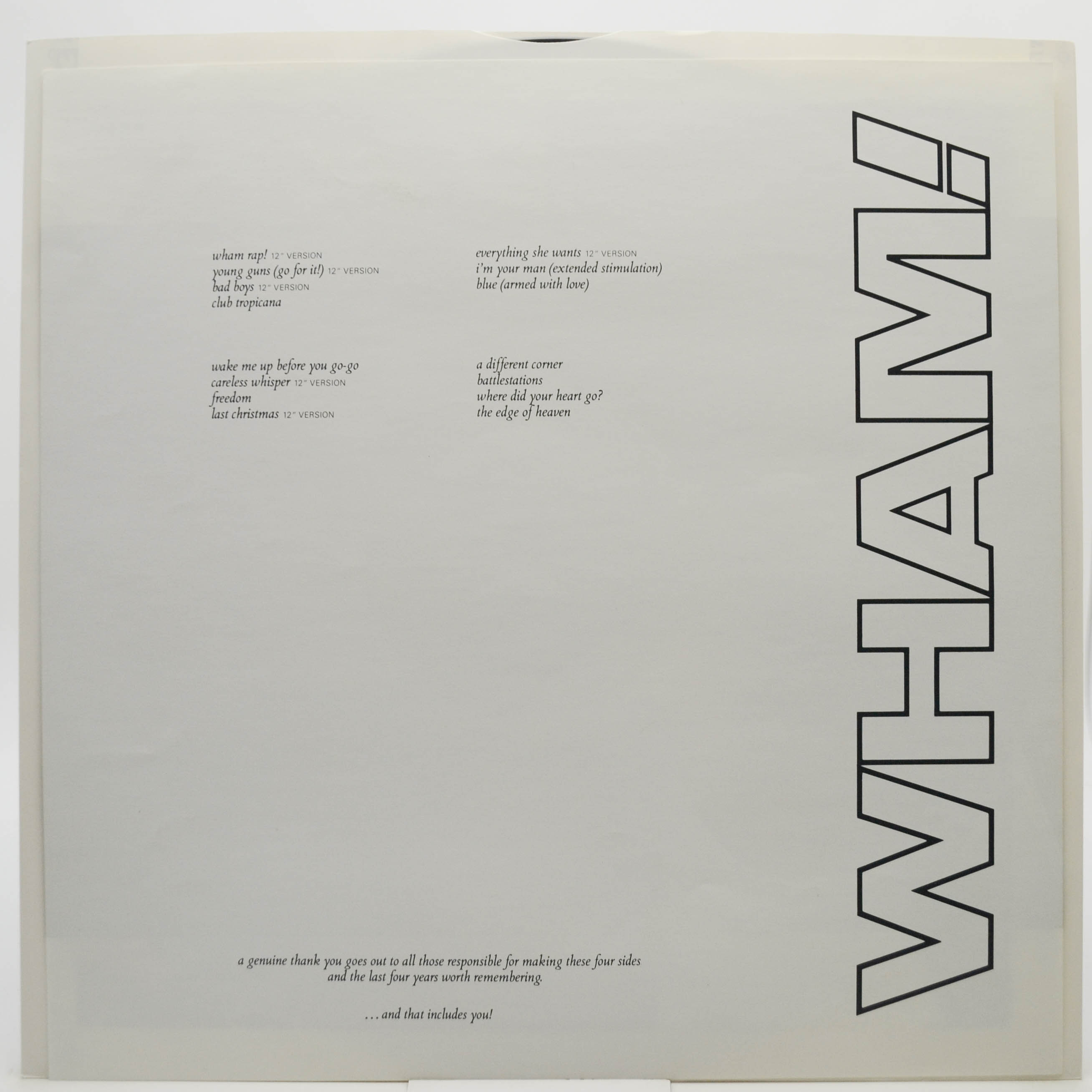 Виниловая пластинка Wham! — The Final (2LP), 1986