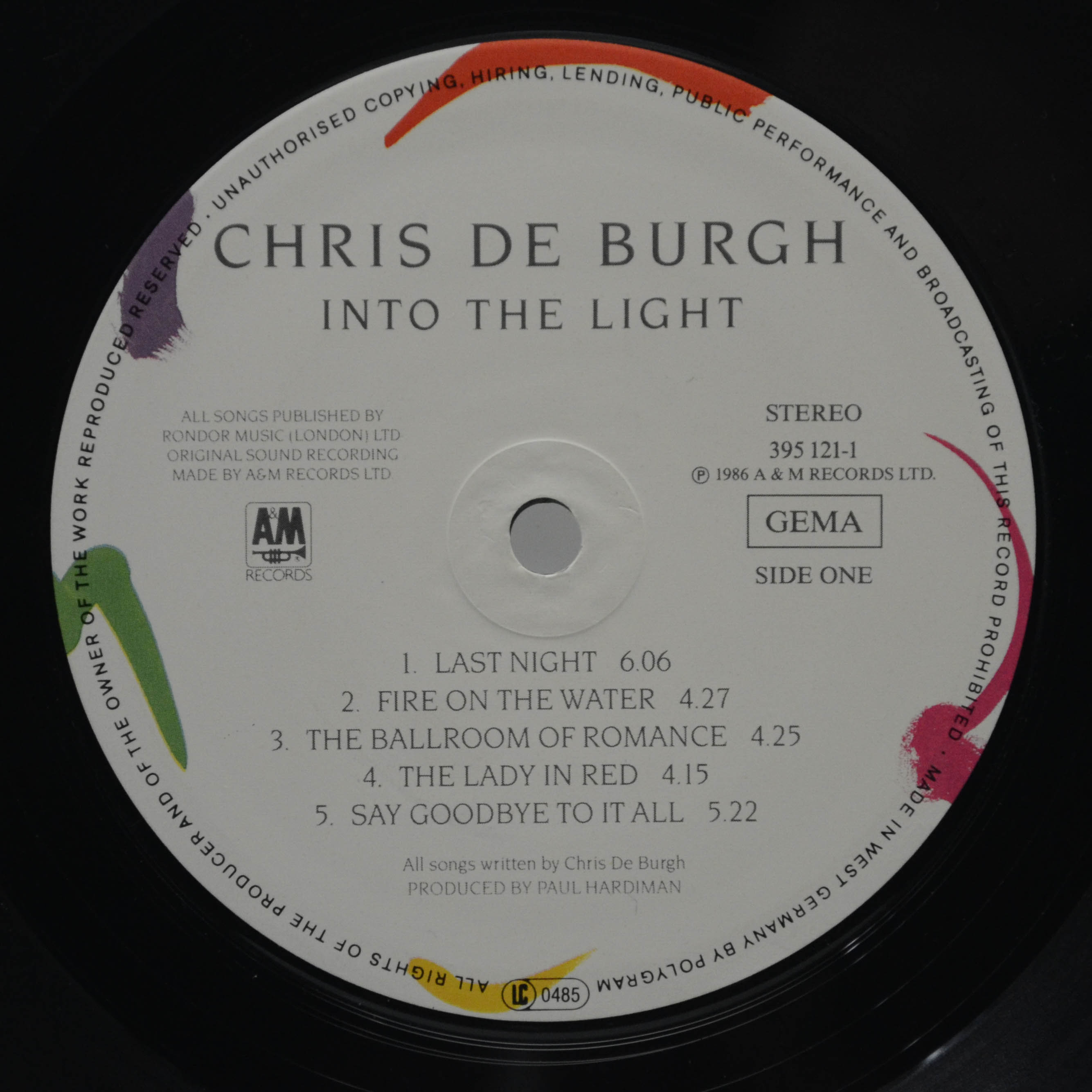 Виниловая пластинка Chris de Burgh — Into The Light, 1986