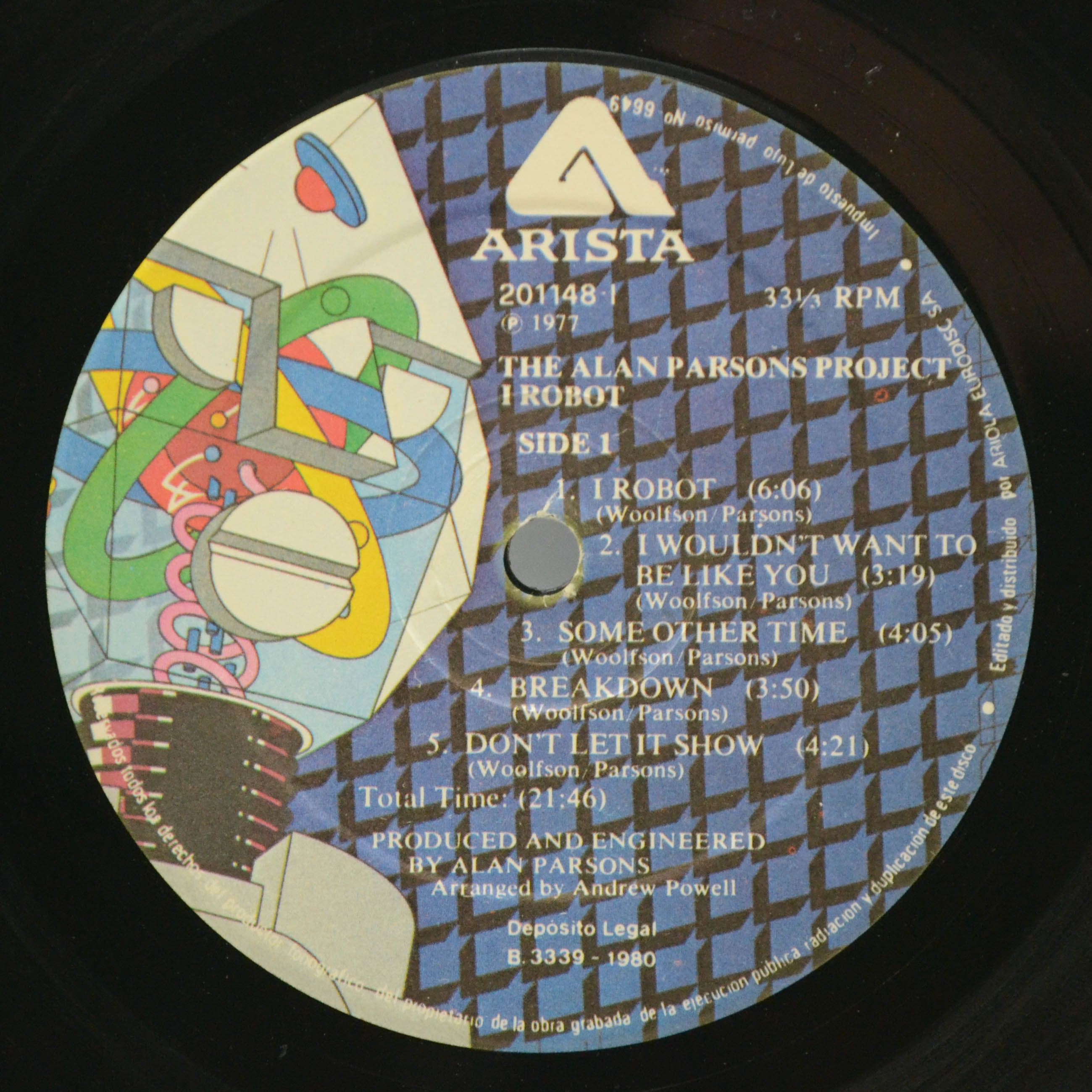 Виниловая пластинка The Alan Parsons Project — I Robot, 1981