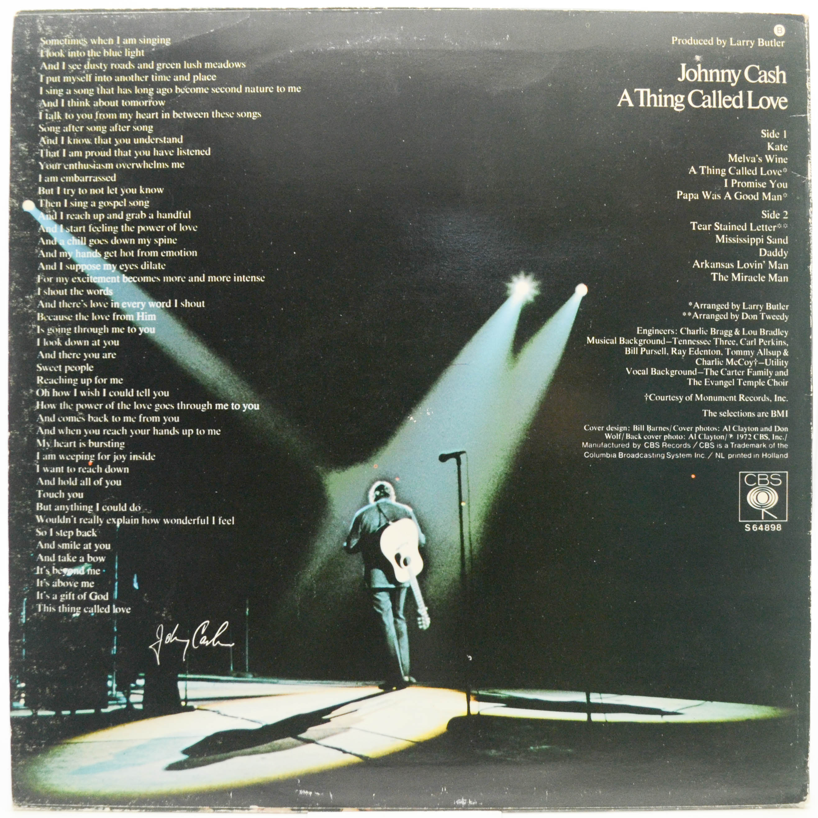 Виниловая пластинка Johnny Cash — A Thing Called Love, 1972